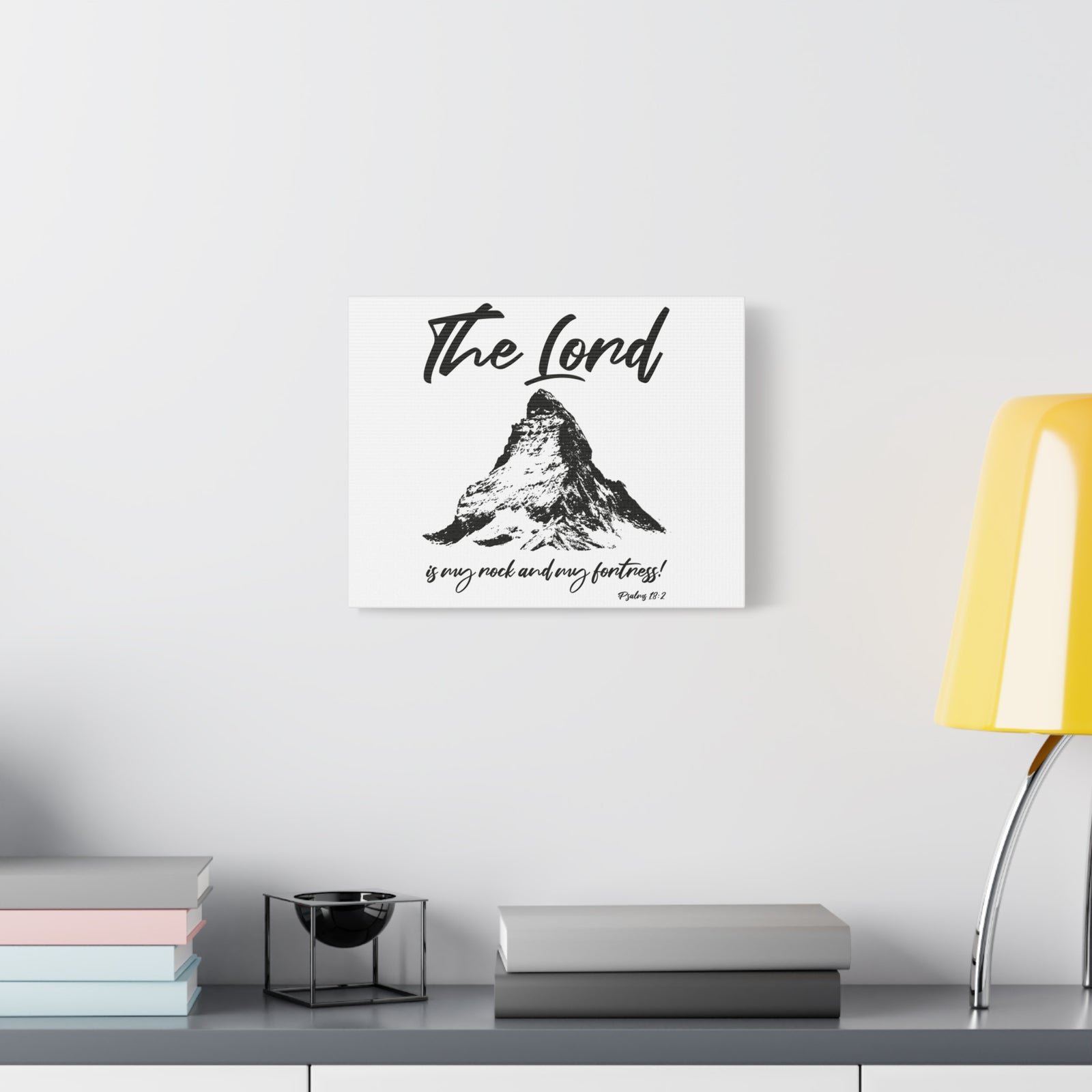 Scripture Walls Psalms 18:2 My Rock My Fortress Bible Verse Canvas Christian Wall Art Ready to Hang Unframed-Express Your Love Gifts