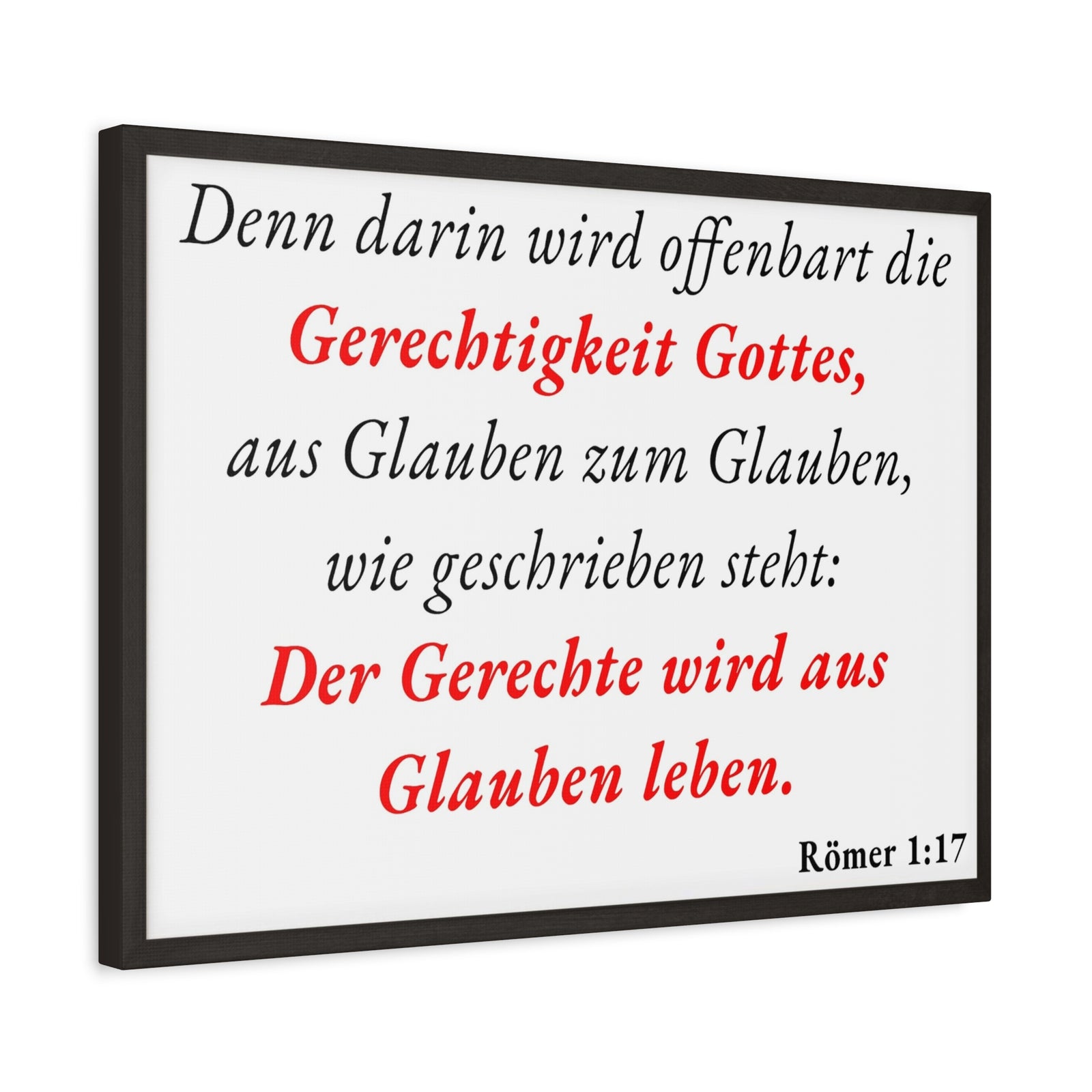 Scripture Walls Römer 1:17 Romans 1:17 Live By Faith German White Bible Verse Canvas Christian Wall Art Ready to Hang Unframed-Express Your Love Gifts