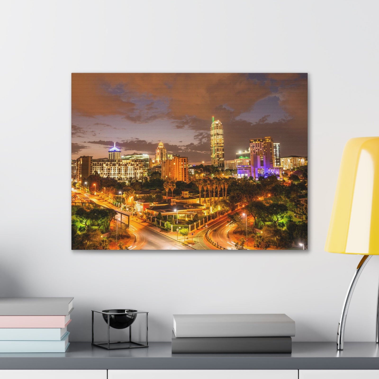 Johannesburg Night Skyline Canvas Artwork High-Quality Breathtaking Stunning Cityscape for Home Decor Ready to Hang-Express Your Love Gifts