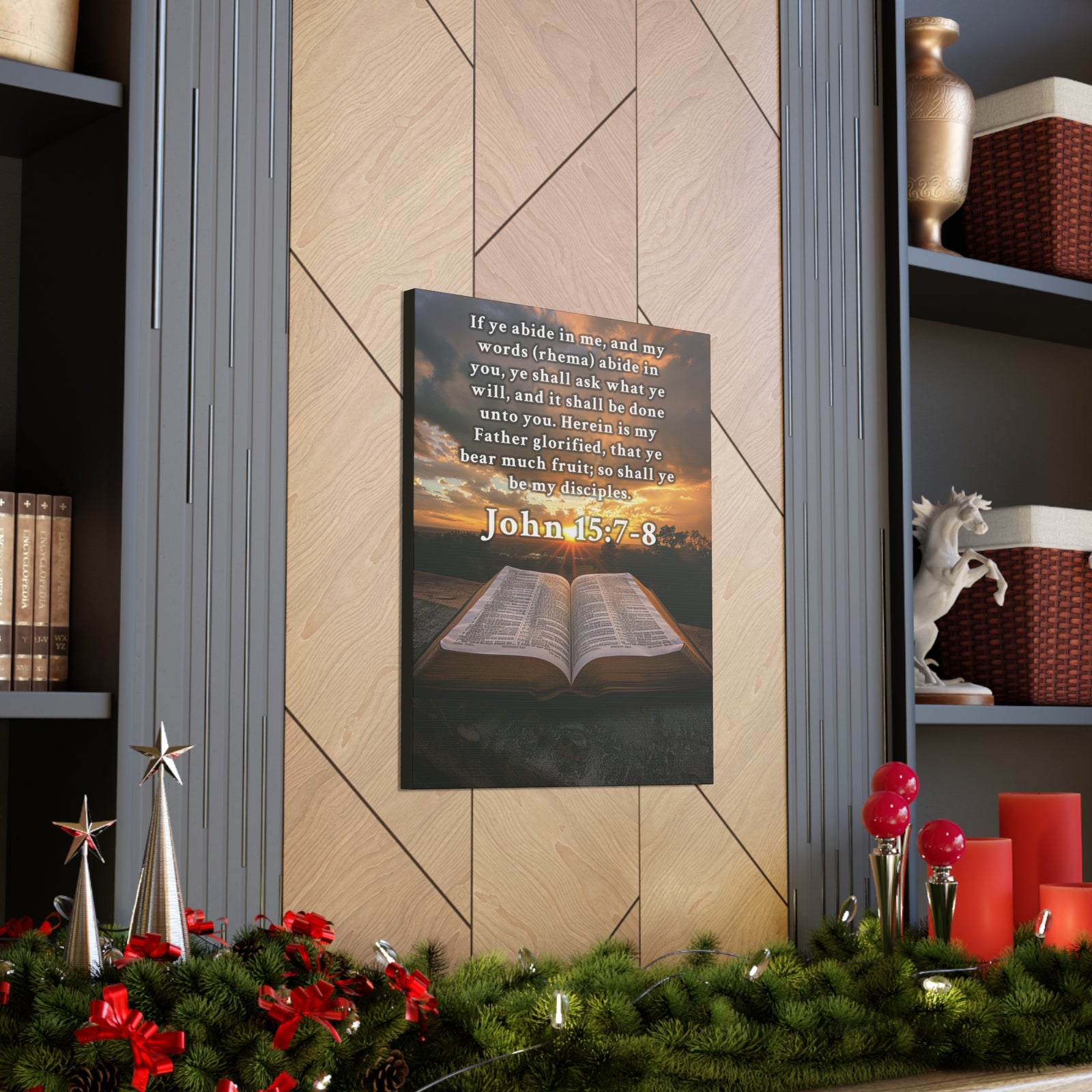 Scripture Walls John 15:7-8 KJV Bible Verse Canvas Christian Wall Art Ready to Hang Unframed-Express Your Love Gifts