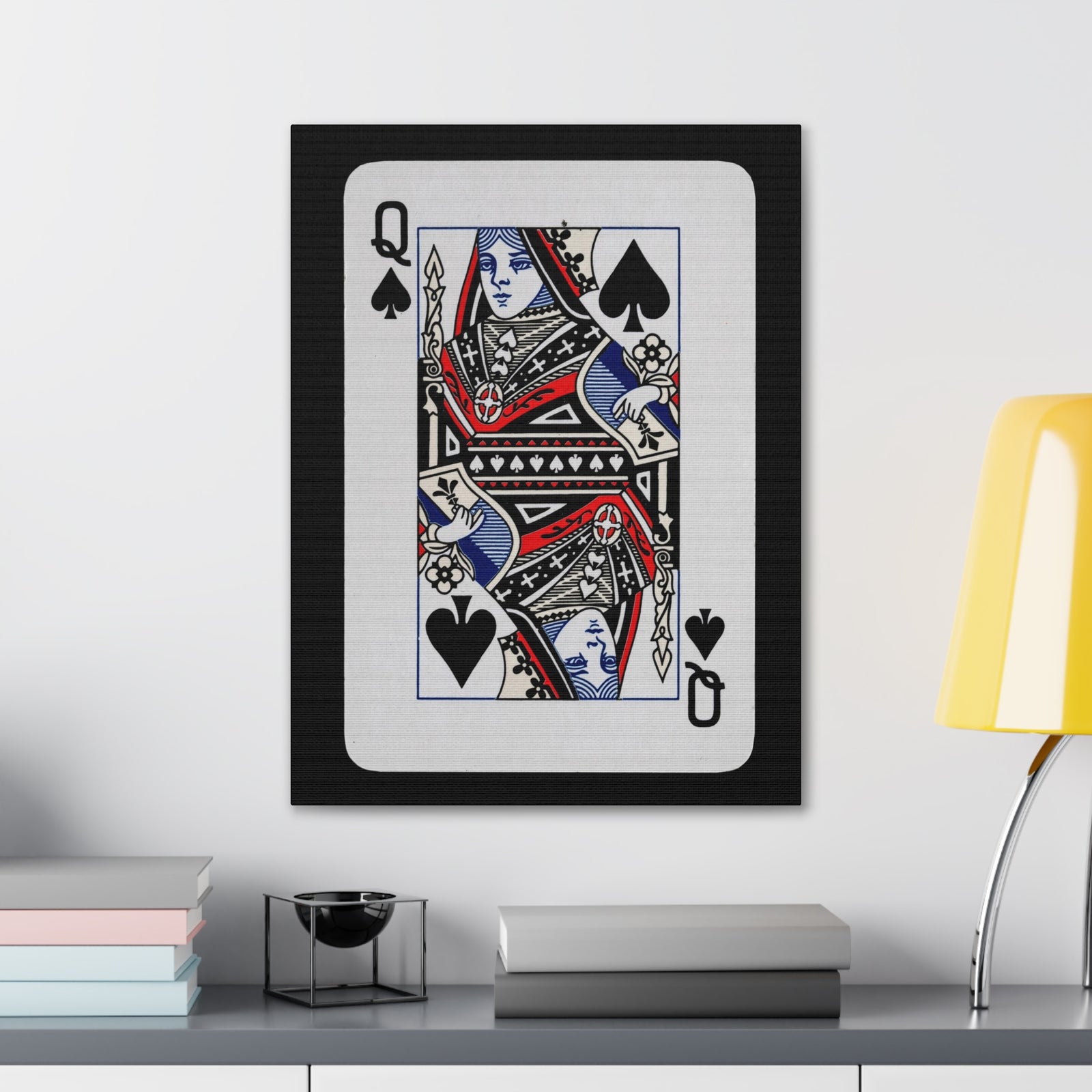 Queen of Spades Playing Card Canvas Wall Art for Home Decor Ready-to-Hang-Express Your Love Gifts