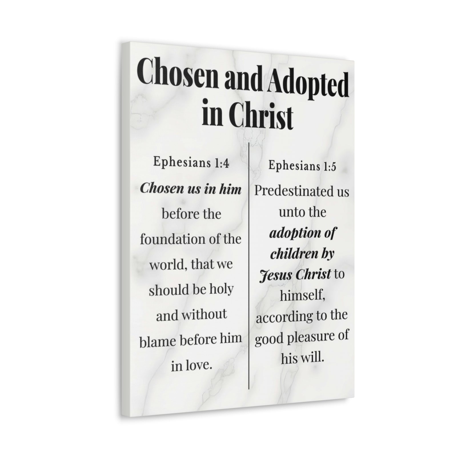 Scripture Walls Chosen and Adopted in Christ Ephesians 1:4-5 Bible Verse Canvas Christian Wall Art Ready to Hang Unframed-Express Your Love Gifts