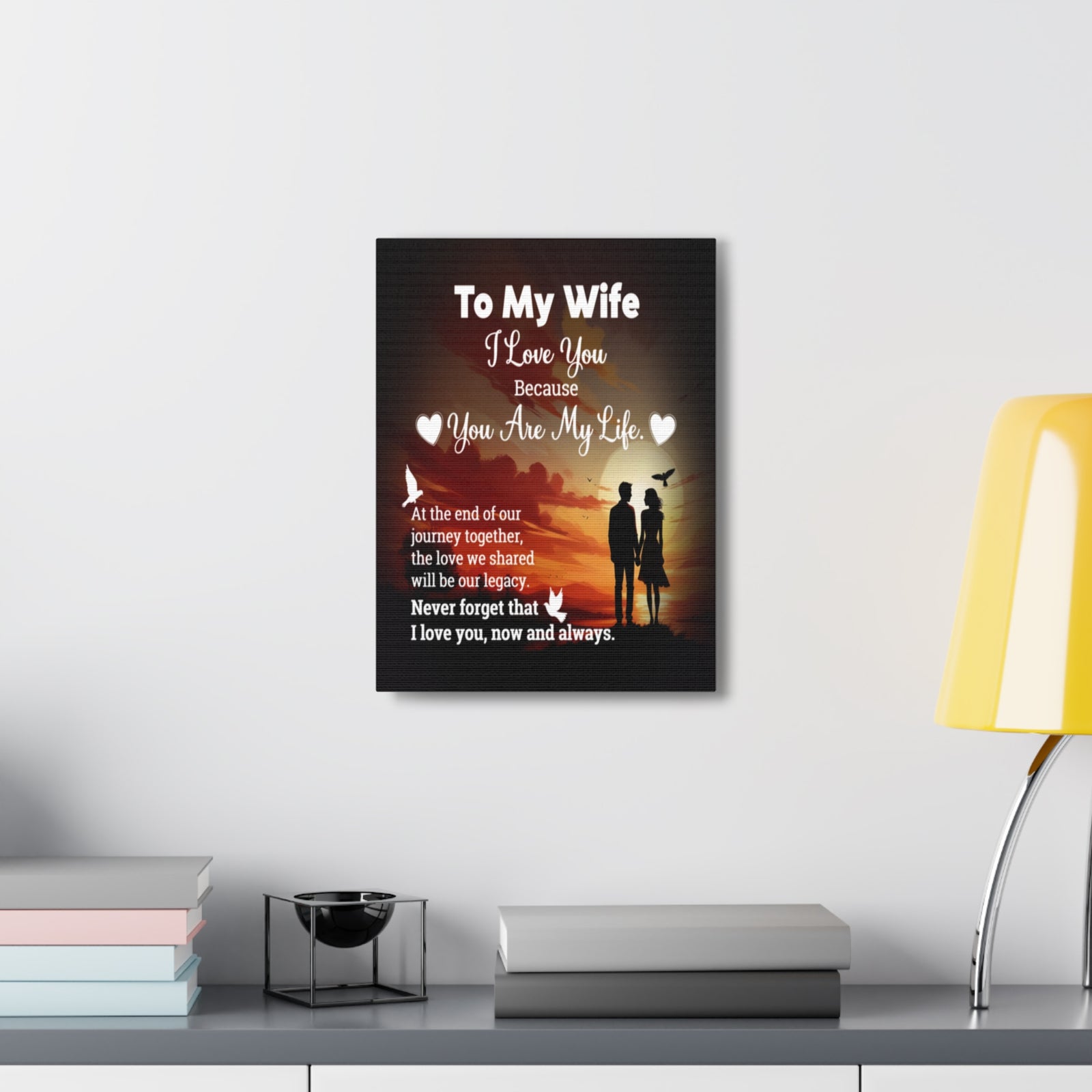 To My Wife Sunset Romance Canvas Wall Art - Heartfelt Gift of Love & Legacy-Express Your Love Gifts