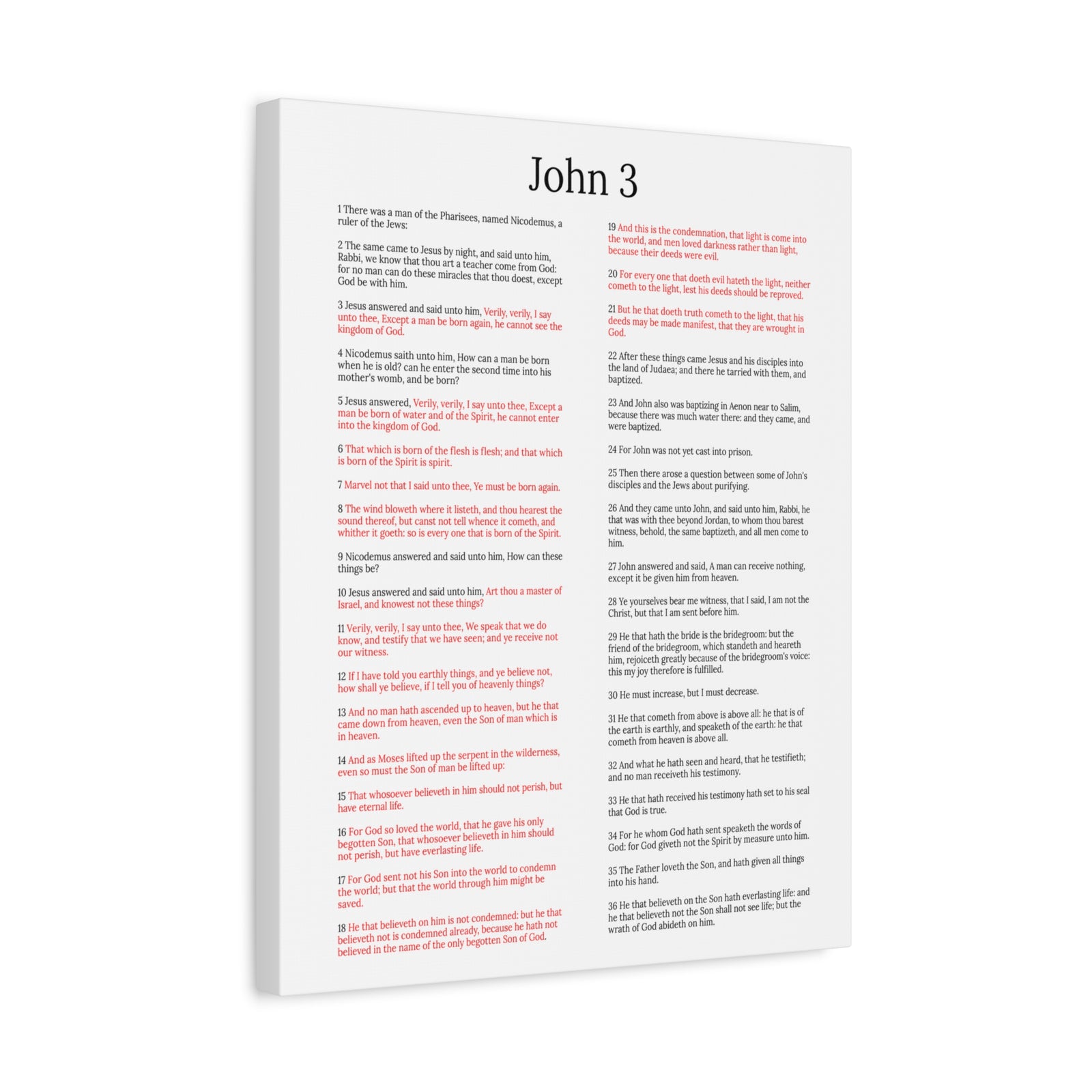Scripture Walls Jesus and Nicodemus John 3 White Christian Wall Art Print Ready to Hang Unframed-Express Your Love Gifts
