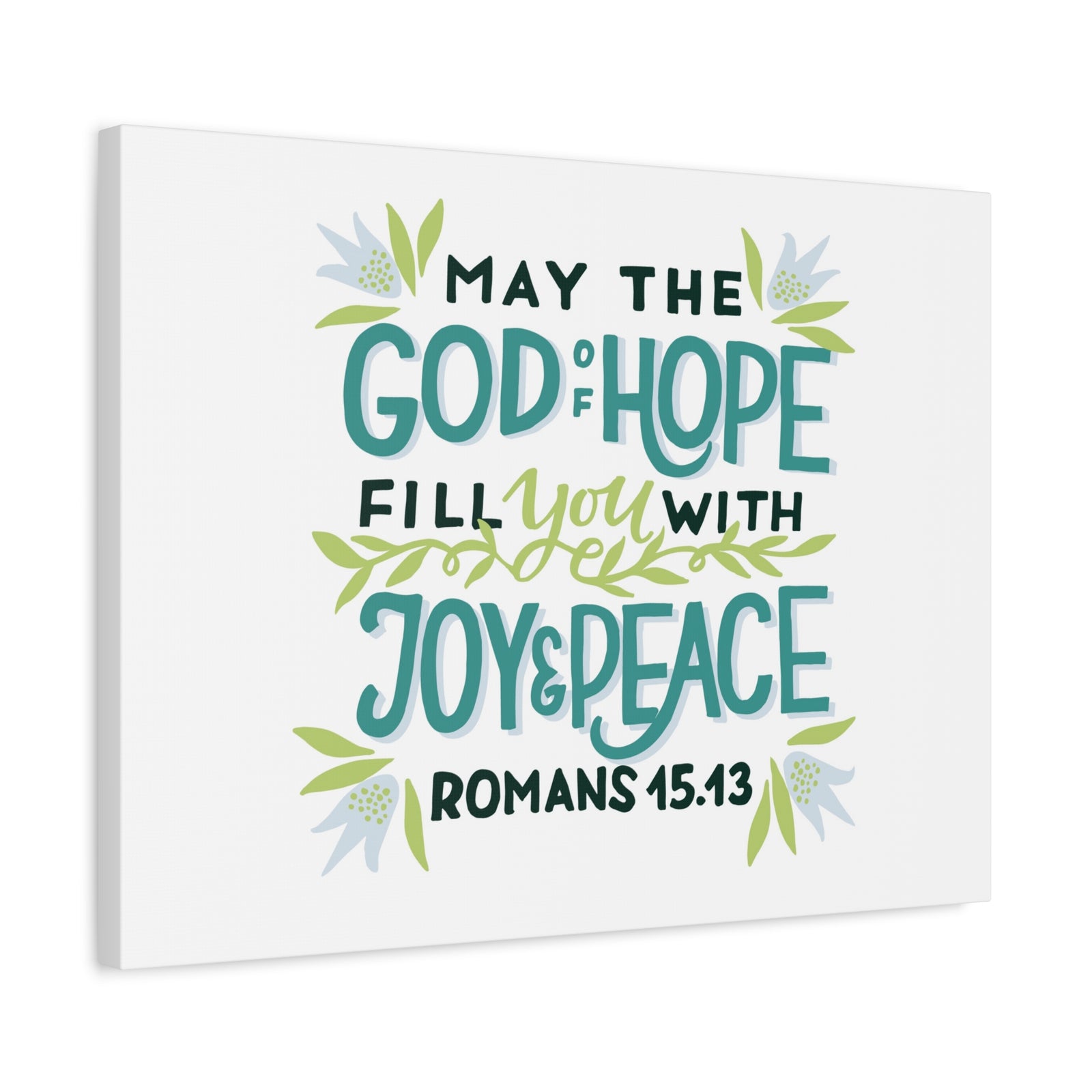 Scripture Canvas God Of Hope Romans 45:43 Christian Wall Art Bible Verse Print Ready to Hang-Express Your Love Gifts