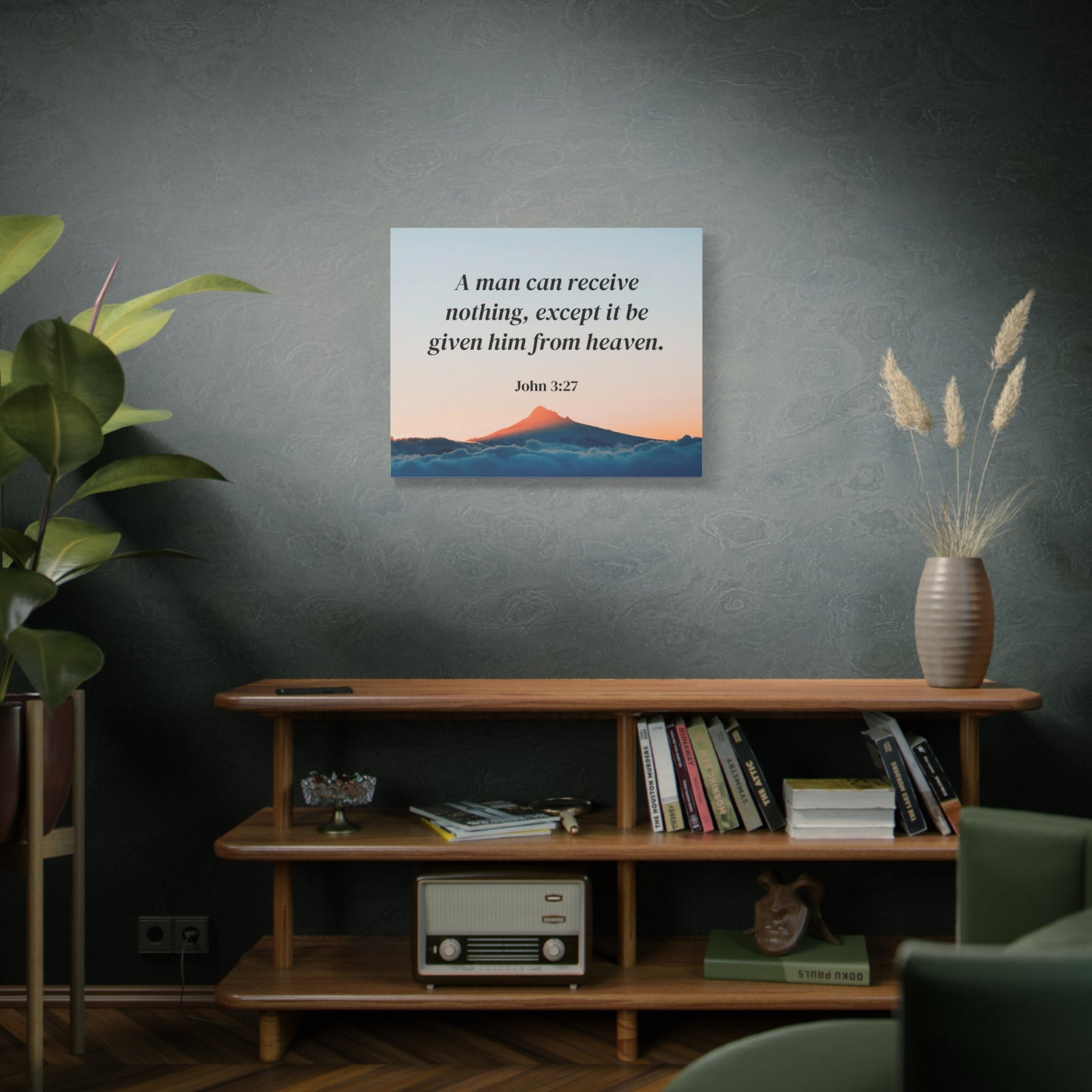 Scripture Canvas From Heaven John 3:27 Christian Wall Art Bible Verse Print Ready to Hang-Express Your Love Gifts