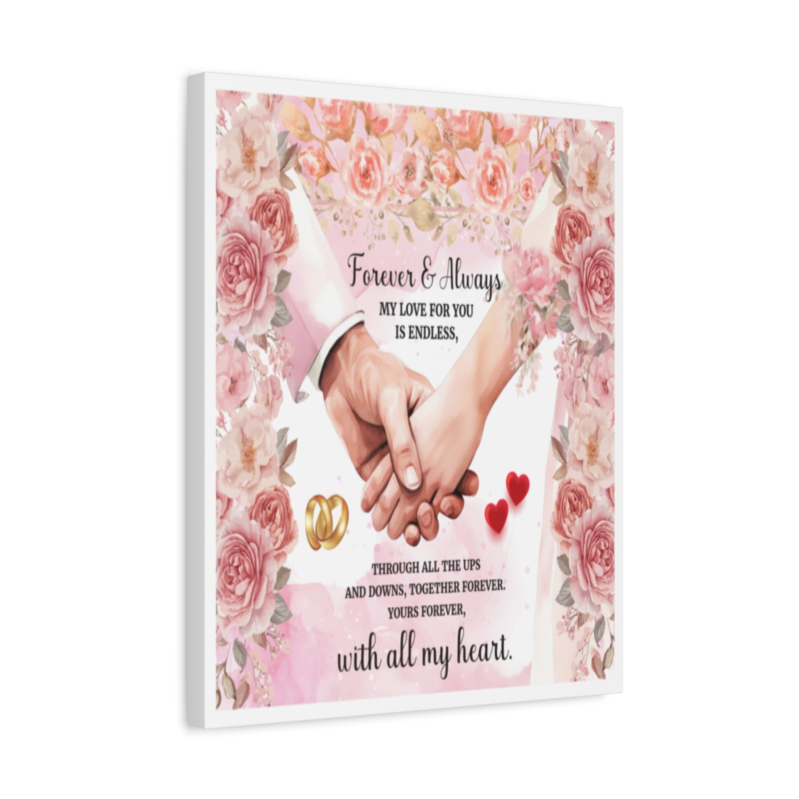 To My Wife Forever & Always Floral Canvas Wall Art – Romantic Wedding & Anniversary Gift-Express Your Love Gifts
