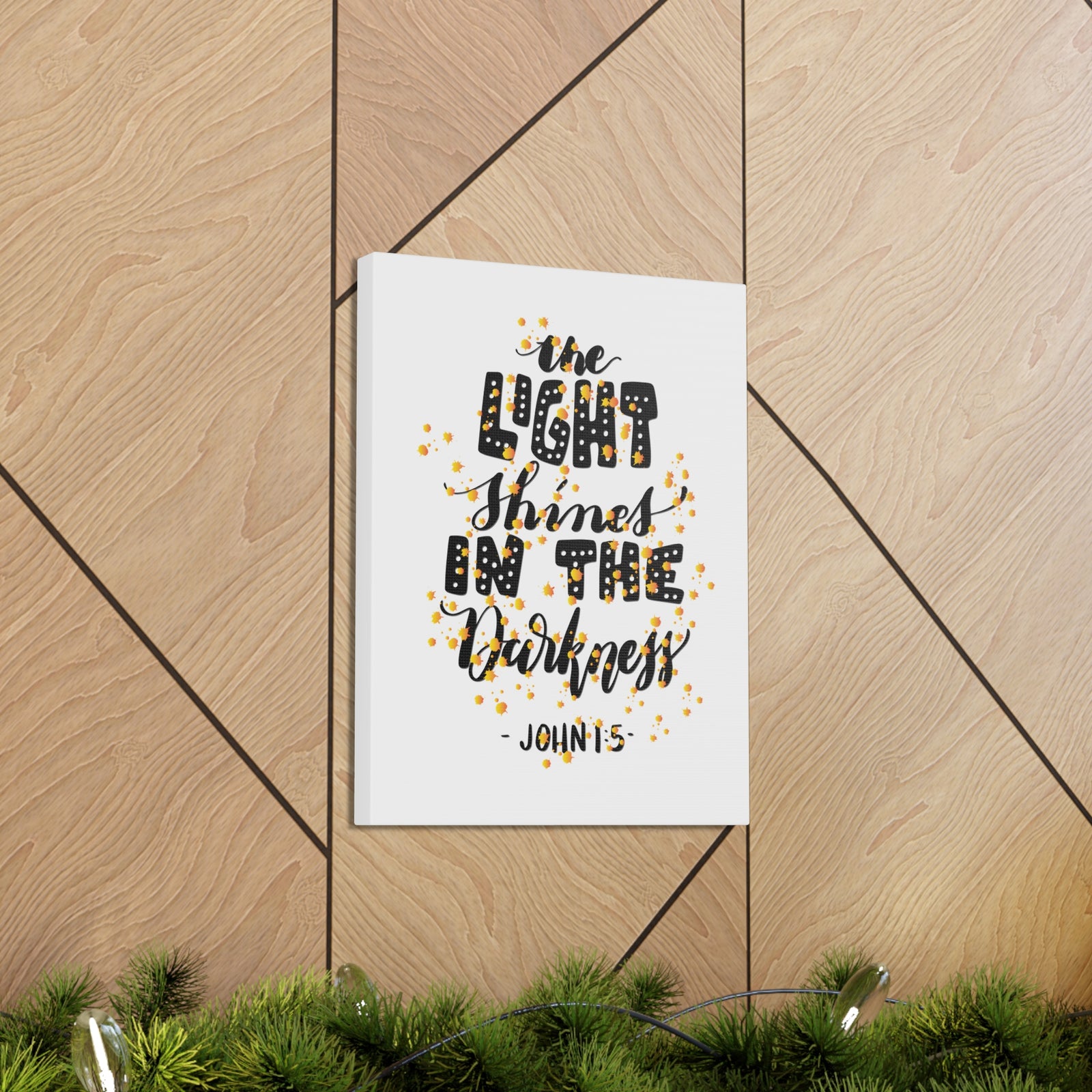 Scripture Walls The Light Shines John 1:5 Bible Verse Canvas Christian Wall Art Ready to Hang-Express Your Love Gifts