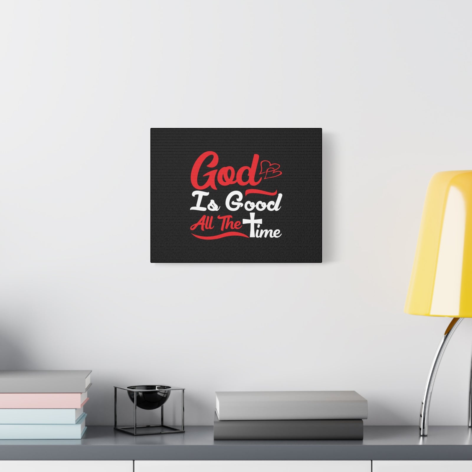 Scripture Canvas God Is Good All The Time Psalm 100:5 Christian Wall Art Bible Verse Print Ready to Hang-Express Your Love Gifts