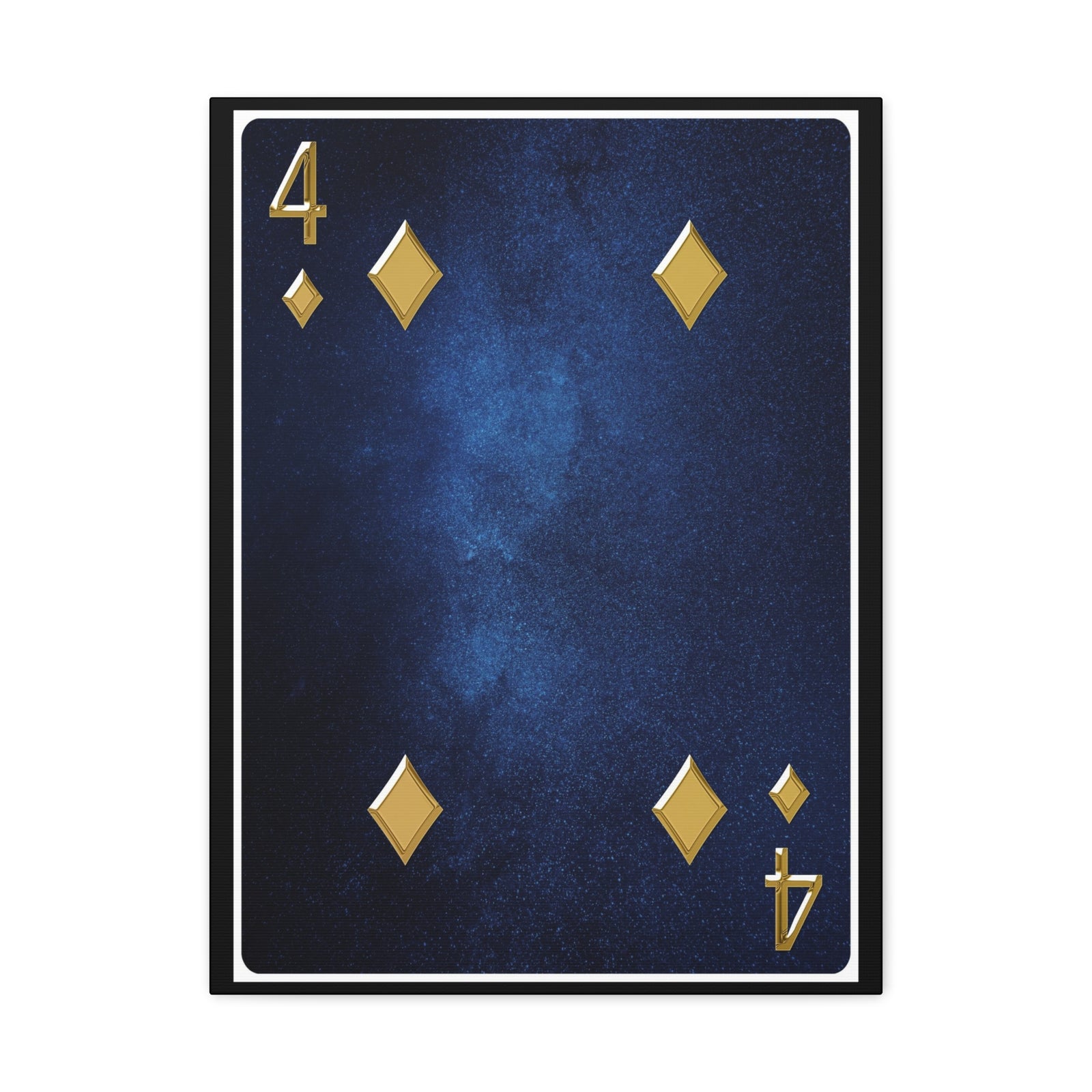Four Of Diamonds Space Background Playing Card Canvas Wall Art for Home Decor Ready-to-Hang-Express Your Love Gifts