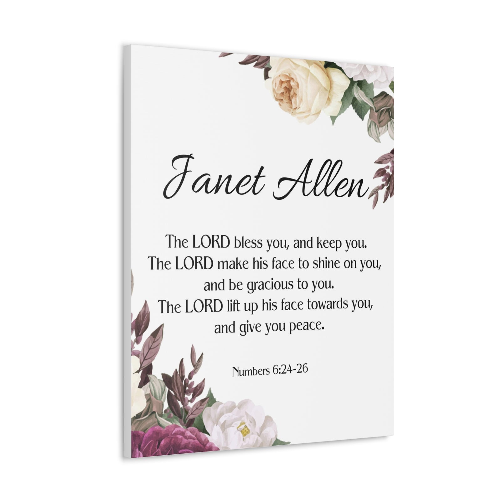 Scripture Walls Personalized Numbers 6:24-26 Bible Chapter Canvas Christian Wall Art Ready to Hang-Express Your Love Gifts