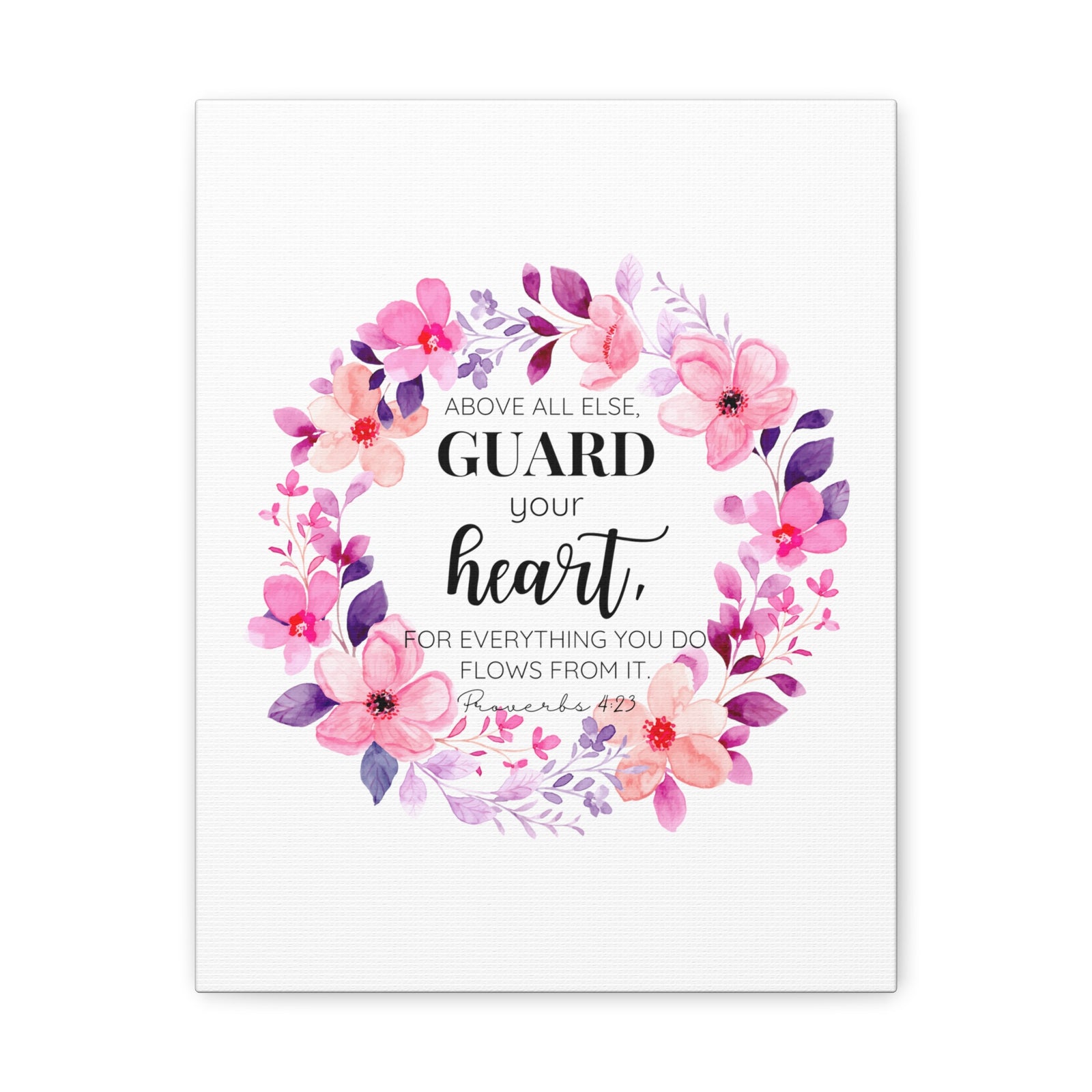 Scripture Walls Proverbs 4:23 Guard Your Heart Bible Verse Canvas Christian Wall Art Ready to Hang Unframed-Express Your Love Gifts