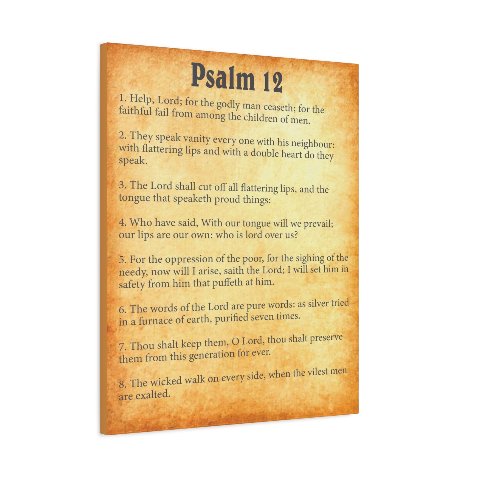 Scripture Walls Psalm 12 Gold Bible Chapter Canvas Christian Wall Art Ready to Hang-Express Your Love Gifts