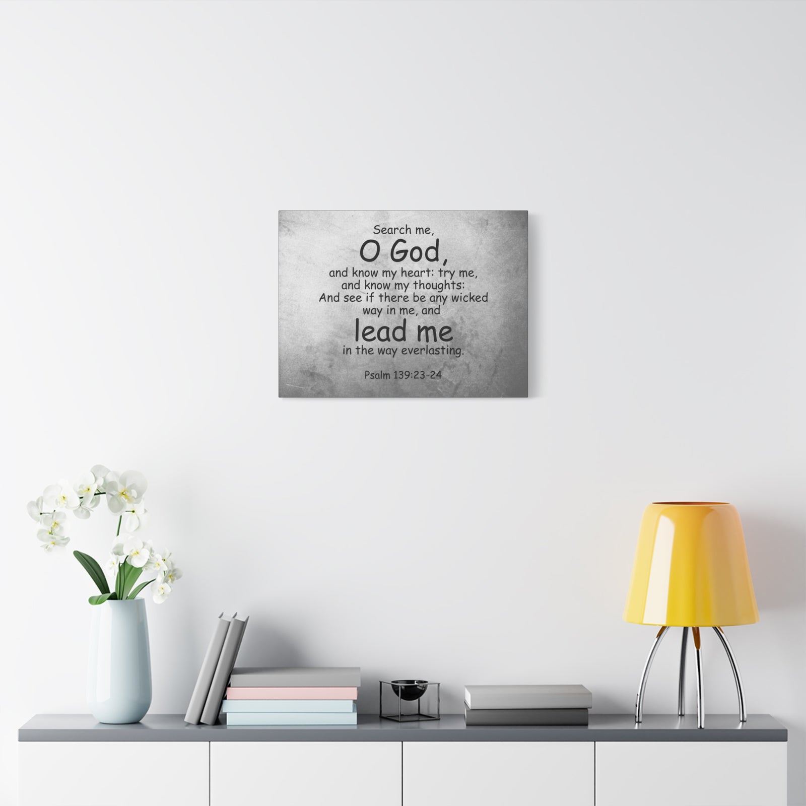 Scripture Canvas O' God Lead Me Psalm 139:23-24 Christian Wall Art Bible Verse Print Ready to Hang-Express Your Love Gifts