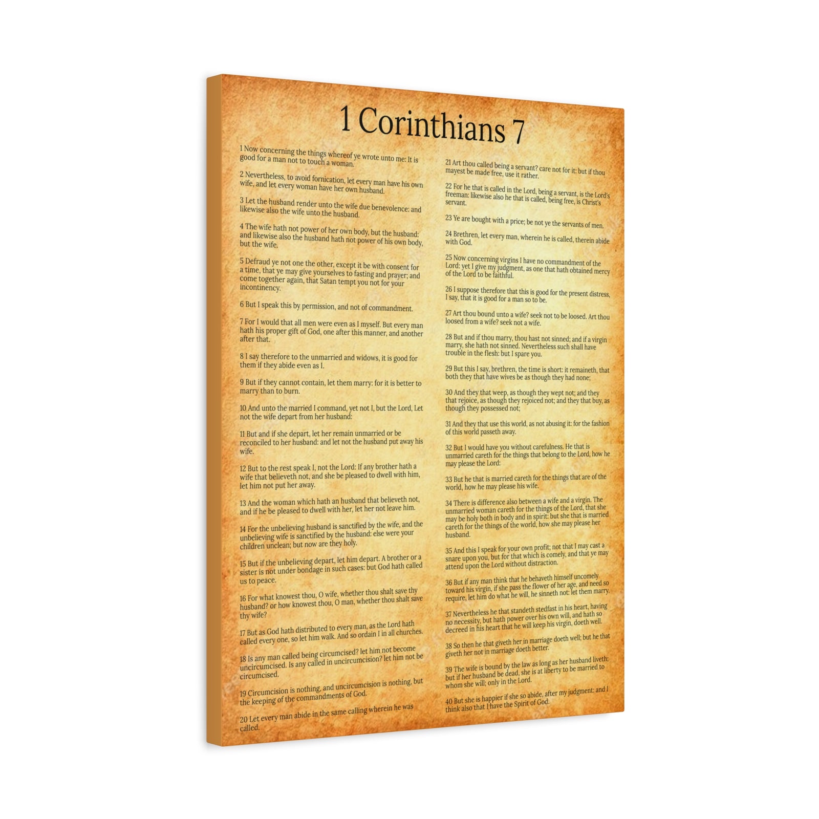 Scripture Walls 1 Corinthians 7 Marriage Chapter Gold Christian Wall Art Print Ready to Hang Unframed-Express Your Love Gifts