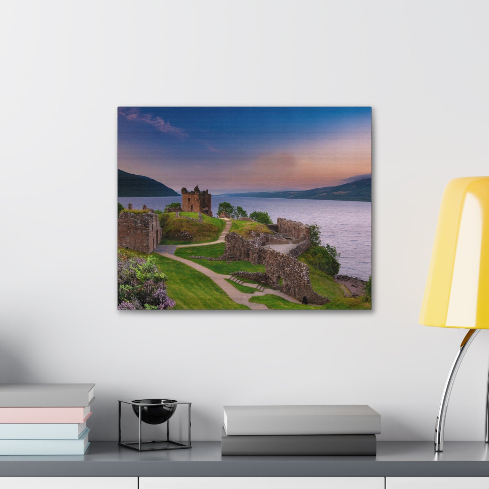 Ruins of Urquhart Castle Ness Scotland Nature Wilderness Photography Canvas Wall Art for Home Decor Ready-to-Hang-Express Your Love Gifts