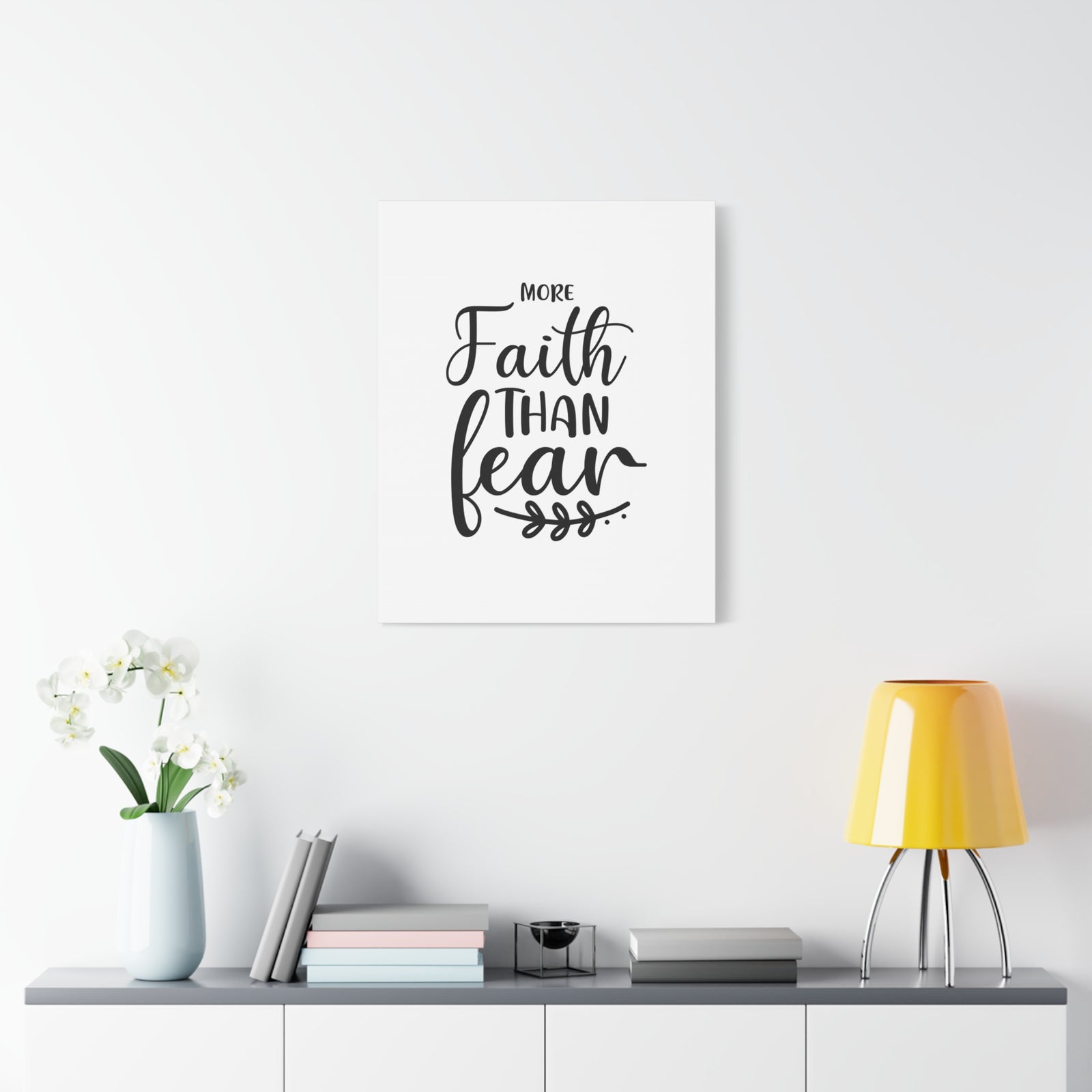 Scripture Walls More Faith Than Fear Psalm 34:4 Leaves Christian Wall Art Print Ready to Hang-Express Your Love Gifts