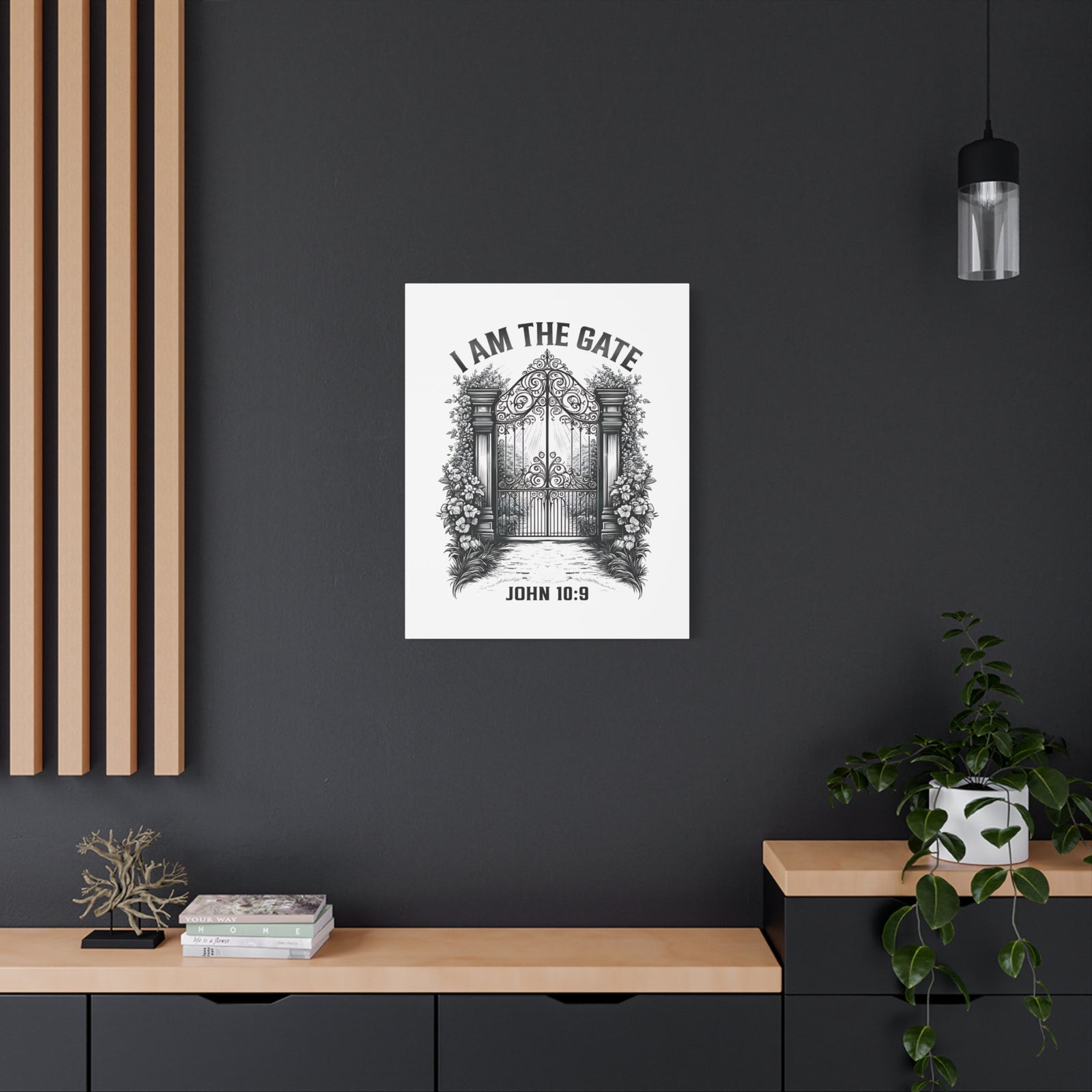 Scripture Walls John 10:9 I Am The Gate Bible Verse Canvas Christian Wall Art Ready to Hang Unframed-Express Your Love Gifts