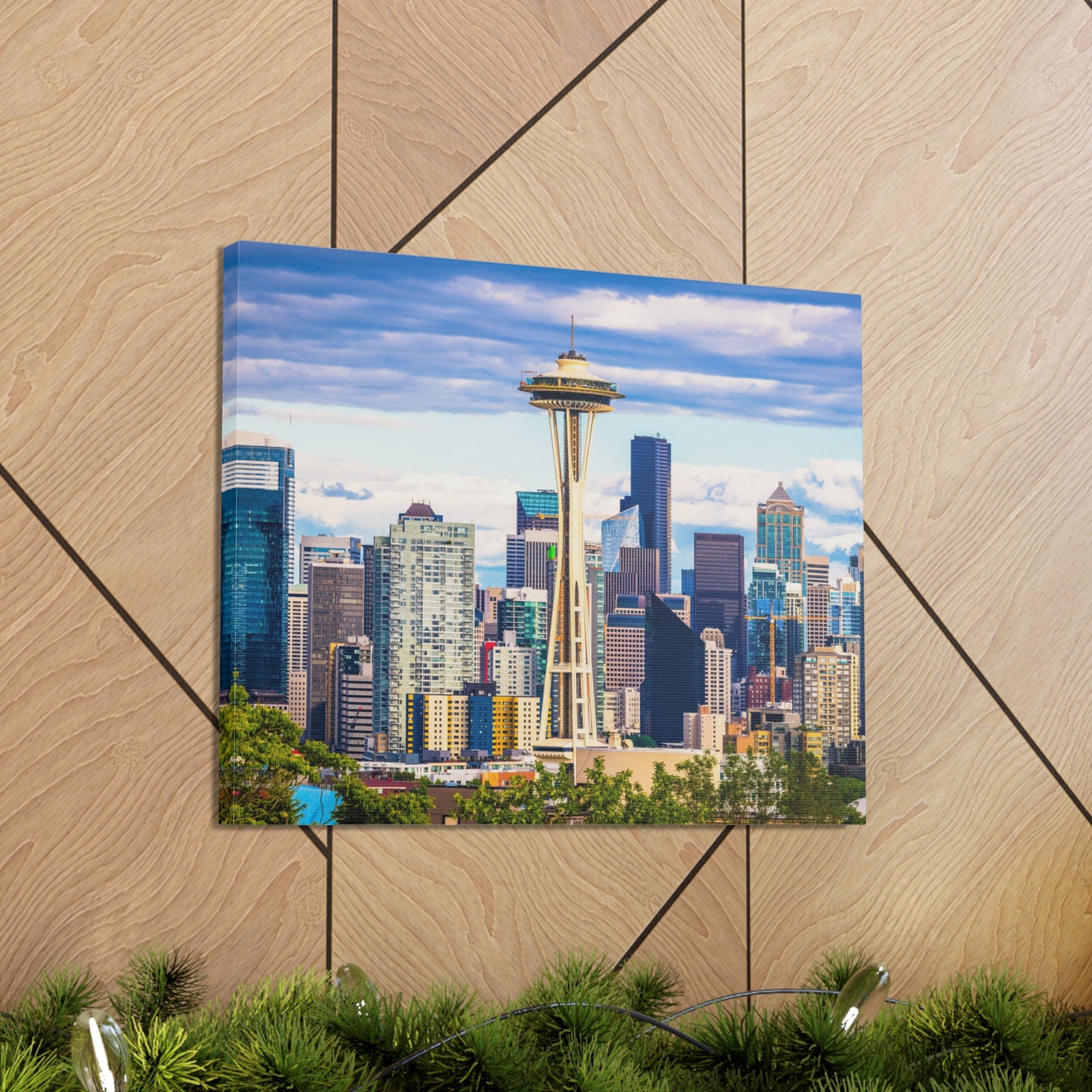 Seattle Daytime Skyline Canvas Artwork High-Quality Breathtaking Stunning Cityscape for Home Decor Ready to Hang-Express Your Love Gifts