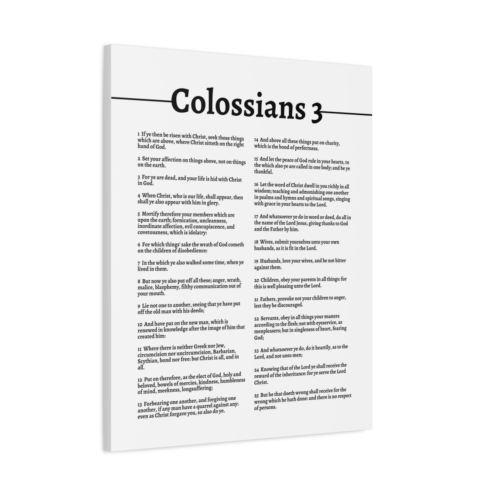Scripture Walls Put On The New Self Colossians 3 White Bible Canvas Christian Wall Art Ready to Hang-Express Your Love Gifts