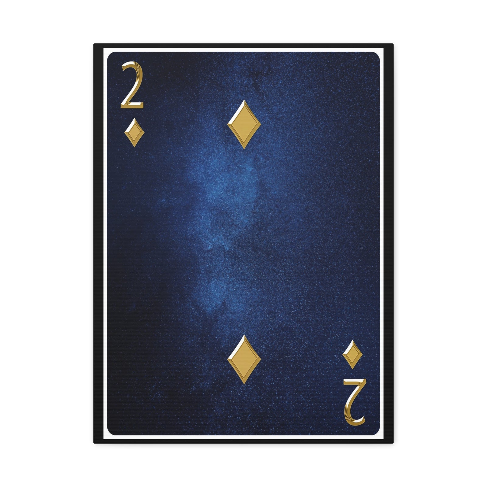 Two Of Diamonds Space Background Playing Card Canvas Wall Art for Home Decor Ready-to-Hang-Express Your Love Gifts