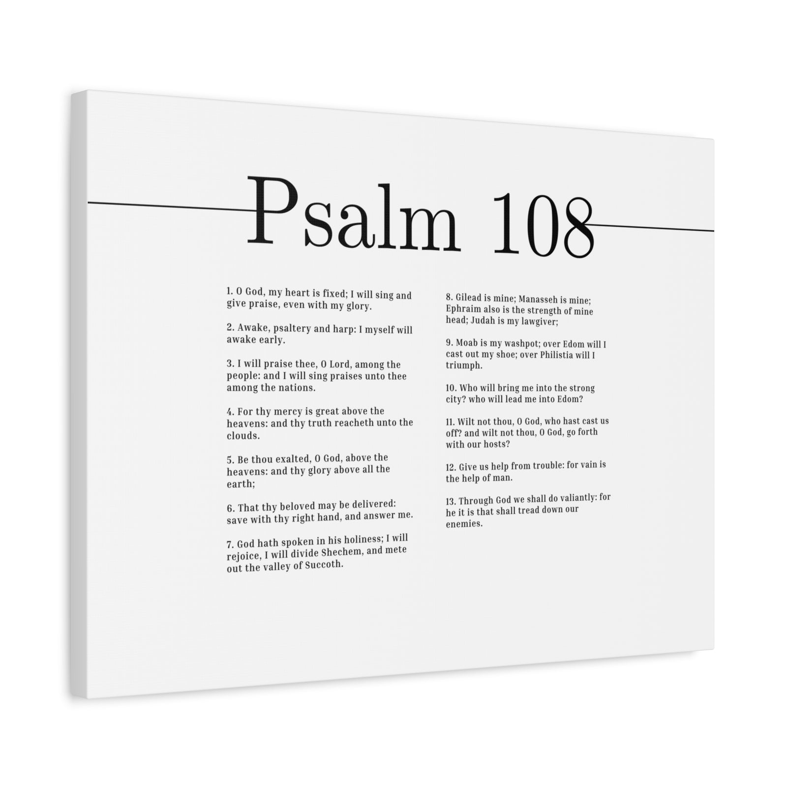 Scripture Canvas I Will Sing And Give Praise Psalm 108 Christian Wall Art Bible Verse Print Ready to Hang-Express Your Love Gifts