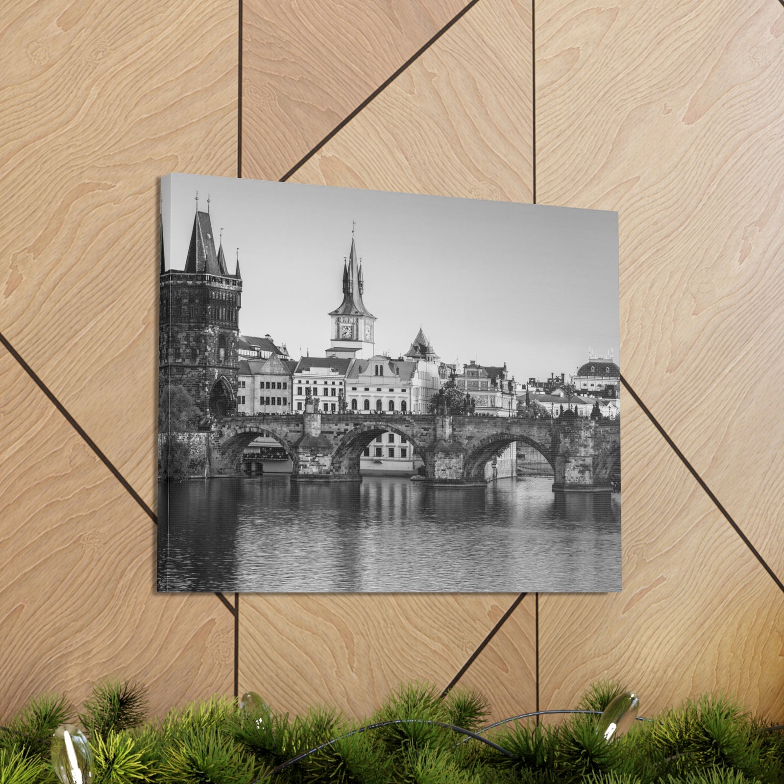 Prague Black And White Skyline Canvas Artwork High-Quality Breathtaking Stunning Cityscape for Home Decor Ready to Hang-Express Your Love Gifts