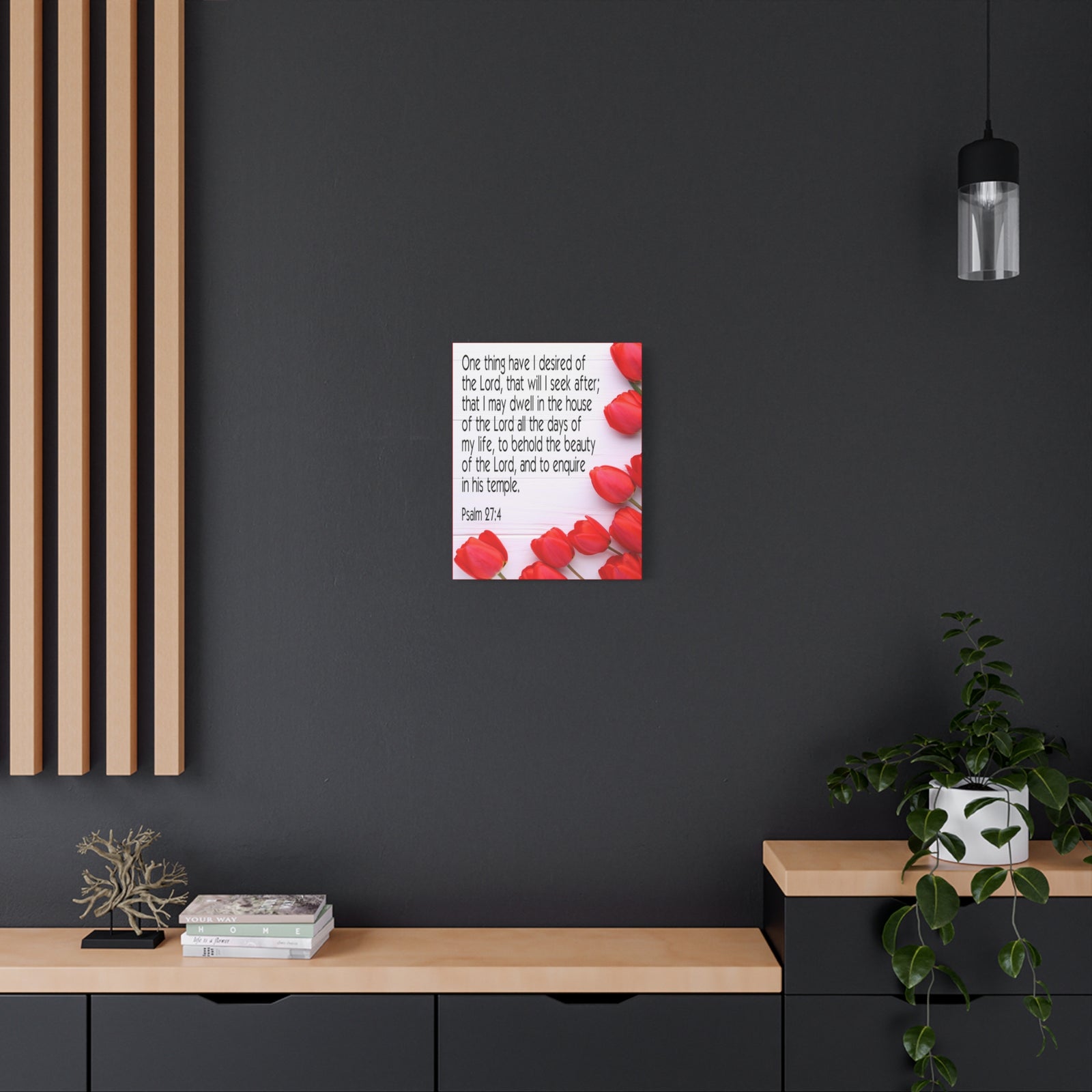 Scripture Canvas The Beauty of The Lord Psalm 27:4 Christian Wall Art Bible Verse Print Ready to Hang-Express Your Love Gifts