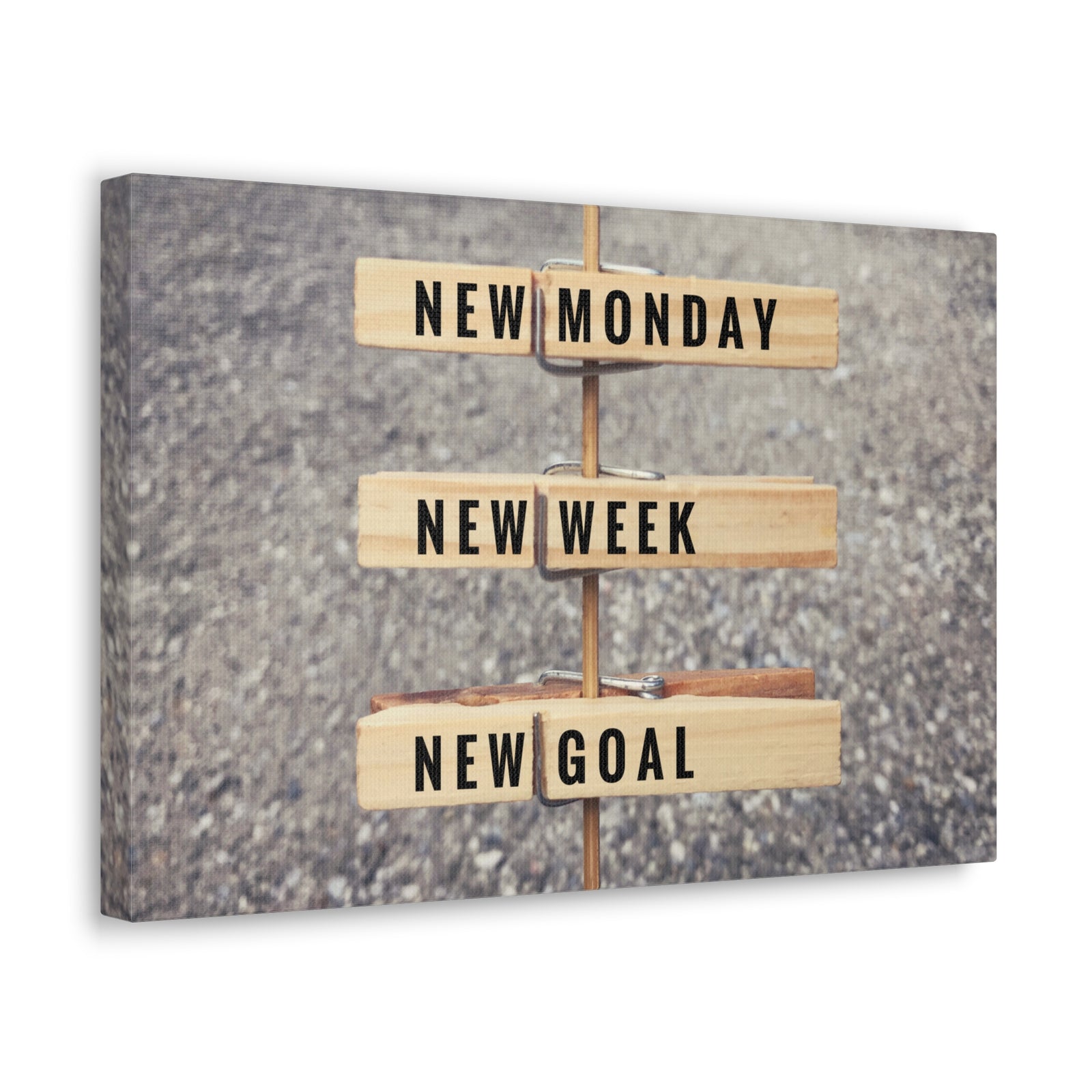 Inspirational Quote Canvas New Monday New Goal Motivational Print Ready to Hang Artwork-Express Your Love Gifts