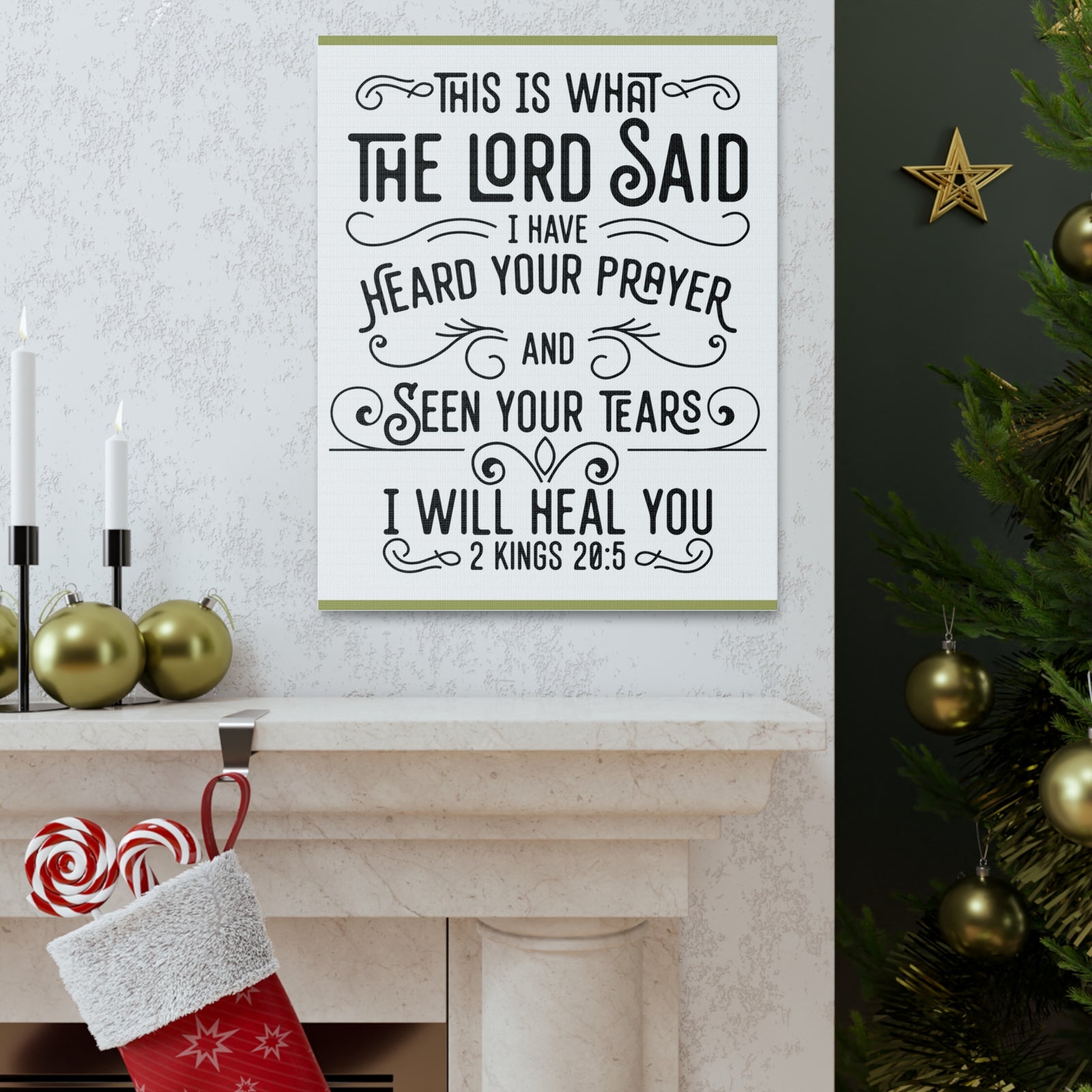 Scripture Walls I Will Heal You 2 Kings 20:5 Bible Verse Canvas Christian Wall Art Ready to Hang-Express Your Love Gifts