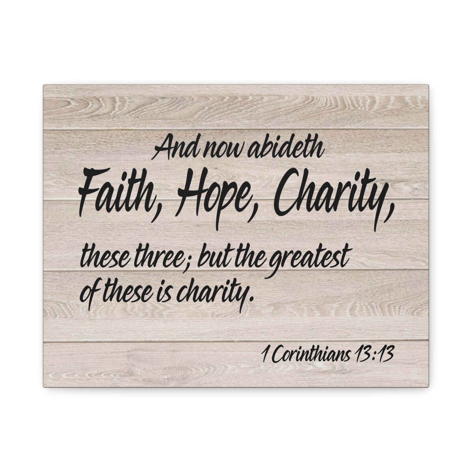 Bible Verse Canvas Faith Hope Charity 1 Corinthians 13:13 Wall Art Christian Home Decor-Express Your Love Gifts