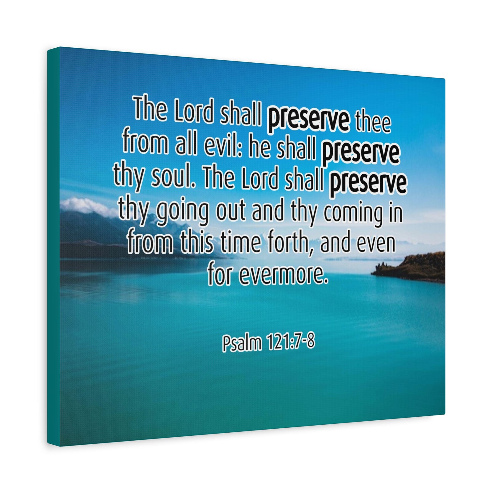Scripture Canvas Lord Shall Preserve Psalm 121:7-8 Christian Wall Art Bible Verse Print Ready to Hang-Express Your Love Gifts