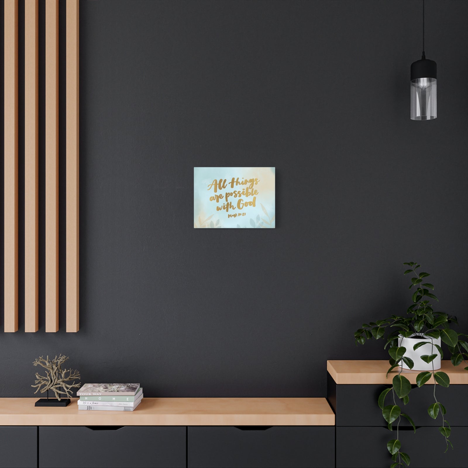 Scripture Canvas Possible With God Mark 10:27 Christian Wall Art Bible Verse Print Ready to Hang