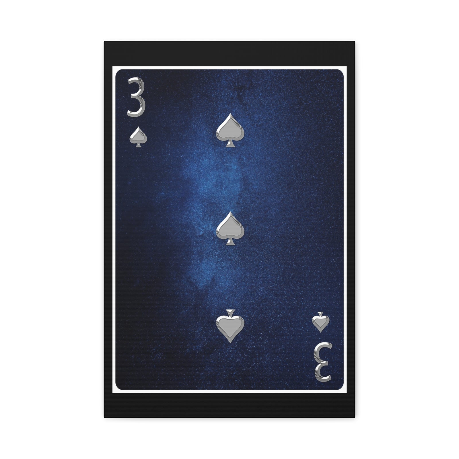 Three Of Spades Space Background Playing Card Canvas Wall Art for Home Decor Ready-to-Hang-Express Your Love Gifts
