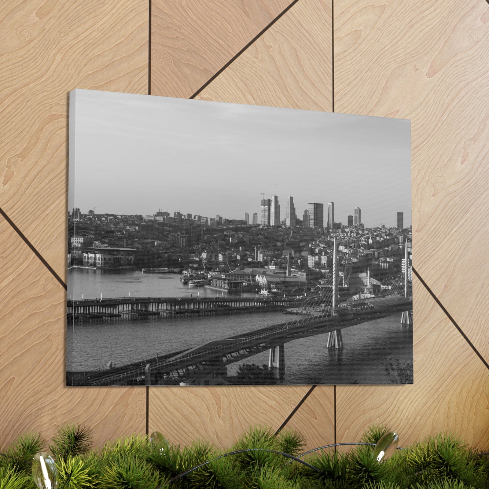 Istanbul Black And White Skyline Canvas Artwork High-Quality Breathtaking Stunning Cityscape for Home Decor Ready to Hang-Express Your Love Gifts