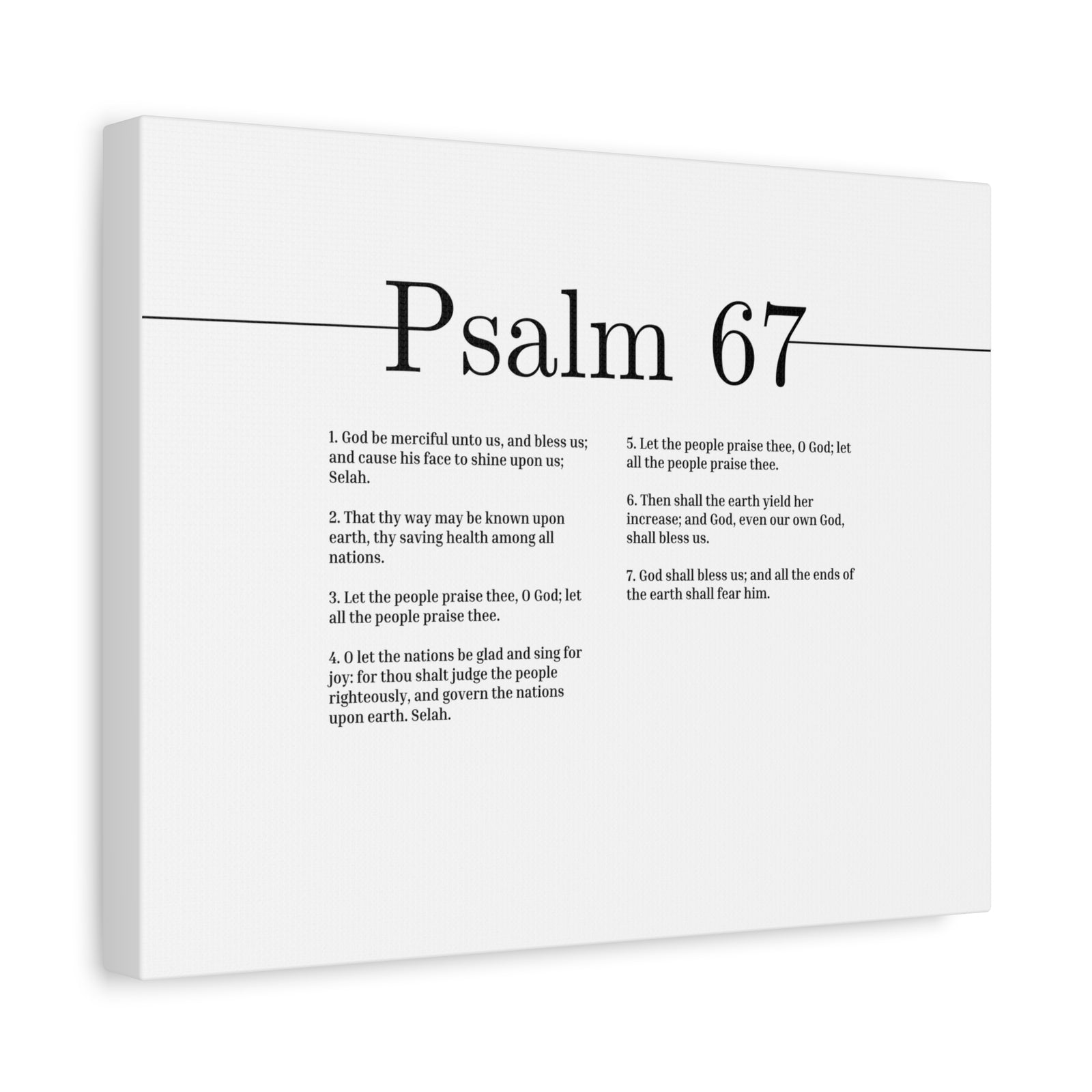 Scripture Canvas God Be Merciful Unto Us Psalm 67 Christian Wall Art Bible Verse Print Ready to Hang-Express Your Love Gifts