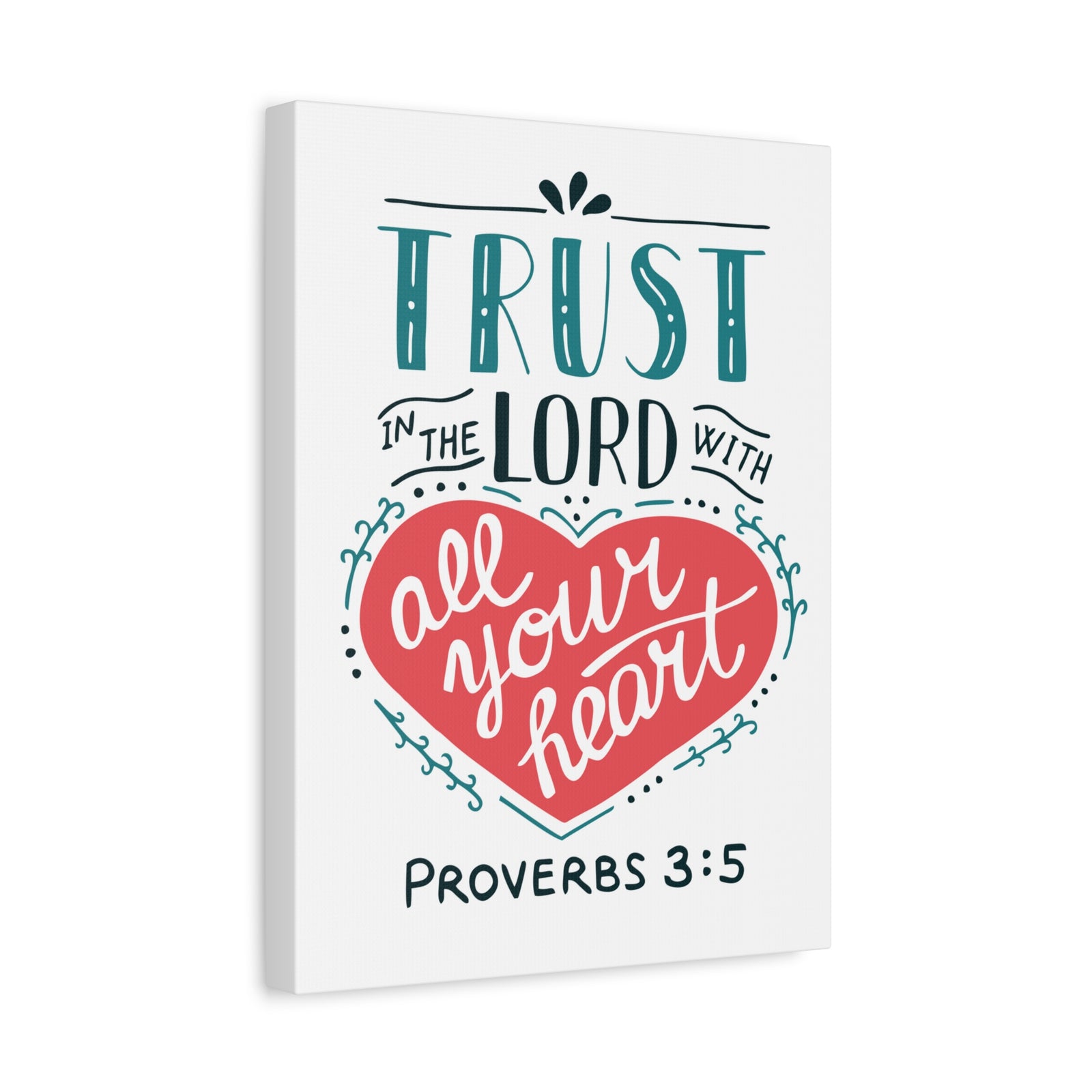 Scripture Canvas Trust In The Lord Proverbs 3:5 Christian Wall Art Bible Verse Print Ready To Hang-Express Your Love Gifts