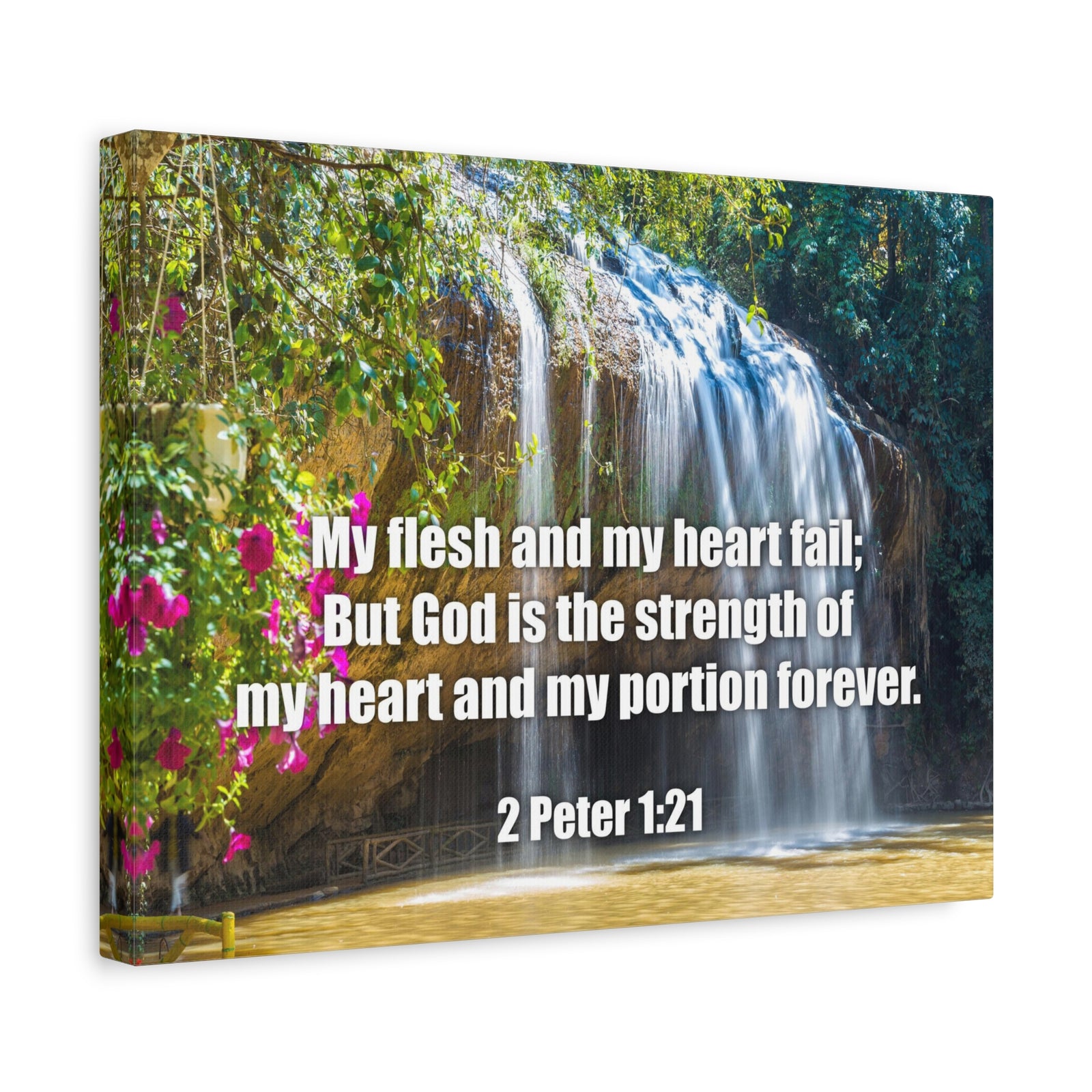 Scripture Canvas My Flesh and My Heart Psalm 73:26 Christian Wall Art Bible Verse Print Ready to Hang-Express Your Love Gifts
