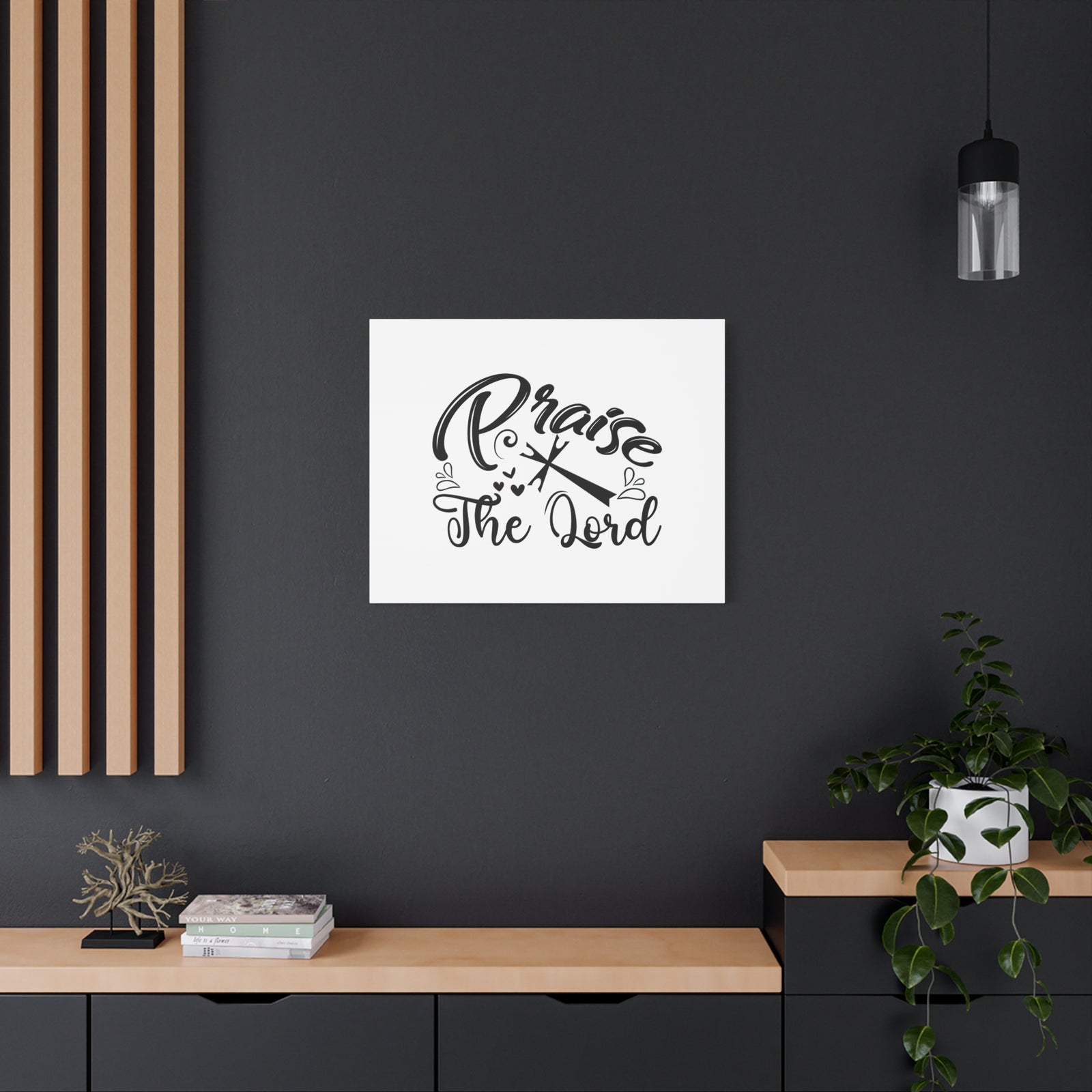 Scripture Canvas Praise The Lord Psalm 150:6 Cross Christian Wall Art Bible Verse Print Ready to Hang-Express Your Love Gifts