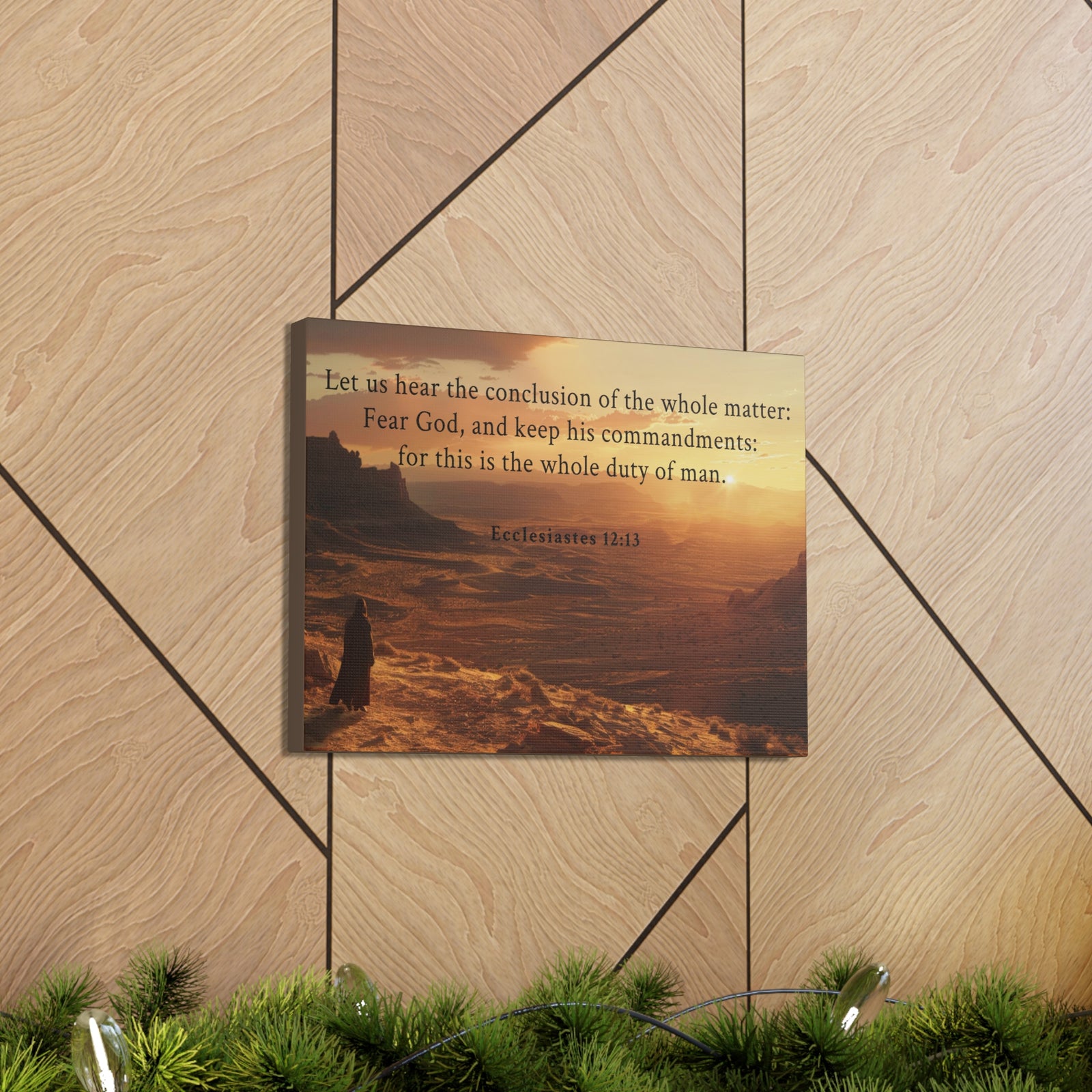 Scripture Walls Ecclesiastes 12:13 Bible Verse Canvas Christian Wall Art Ready to Hang Unframed-Express Your Love Gifts
