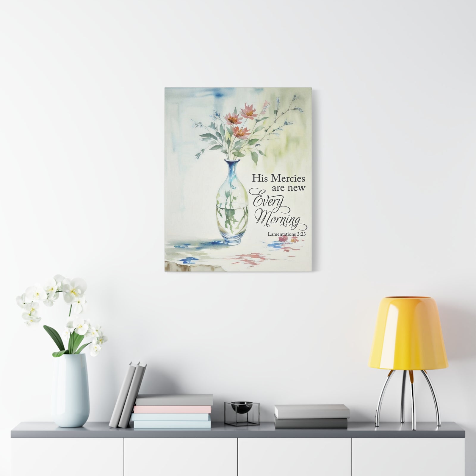 Scripture Walls Lamentations 3:23 Every Morning Bible Verse Canvas Christian Wall Art Ready to Hang Unframed-Express Your Love Gifts