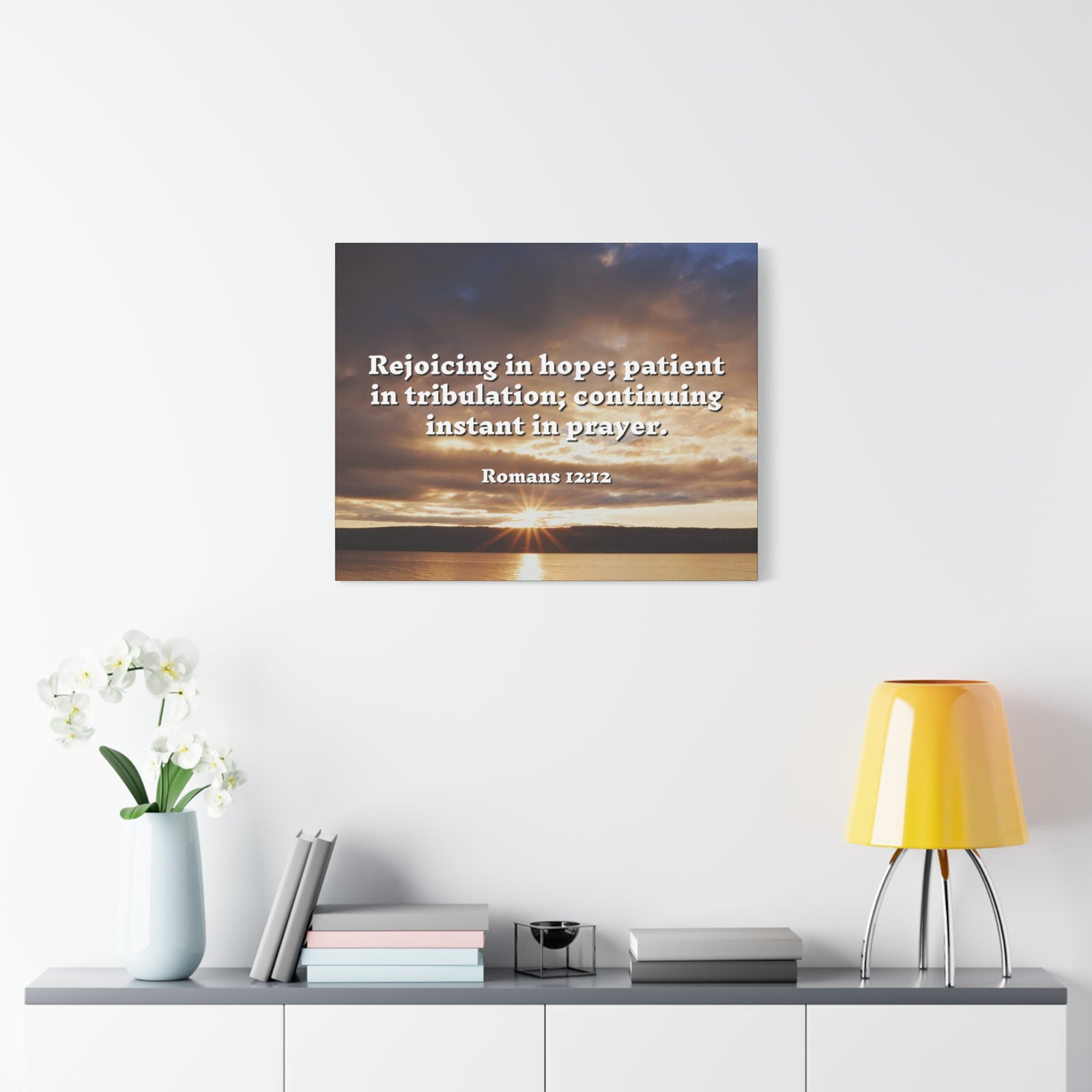 Scripture Walls Rejoicing In Hope Romans 12:12 Bible Verse Canvas Christian Wall Art Ready to Hang-Express Your Love Gifts