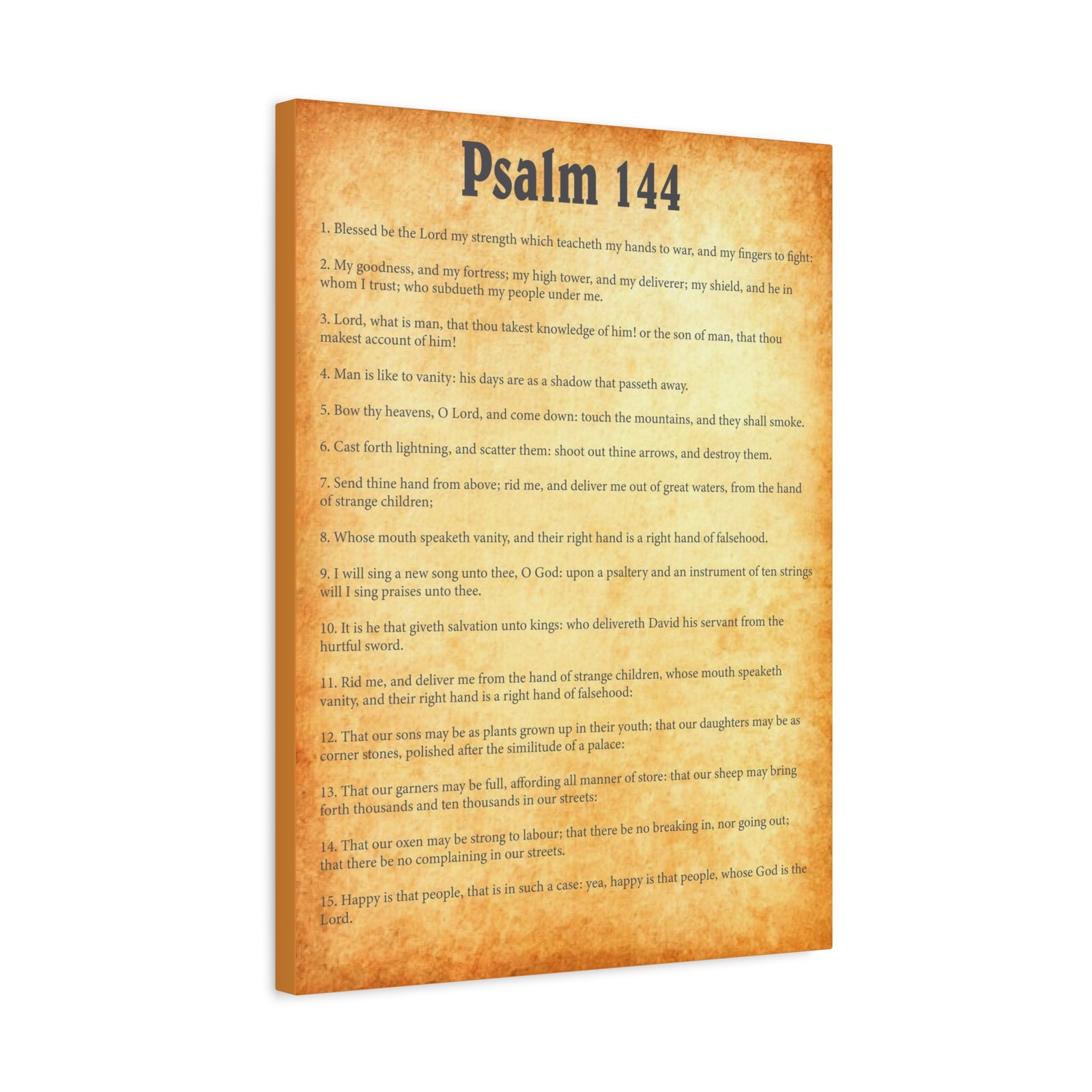 Scripture Walls Psalm 144 Gold Bible Verse Canvas Christian Wall Art Ready to Hang-Express Your Love Gifts