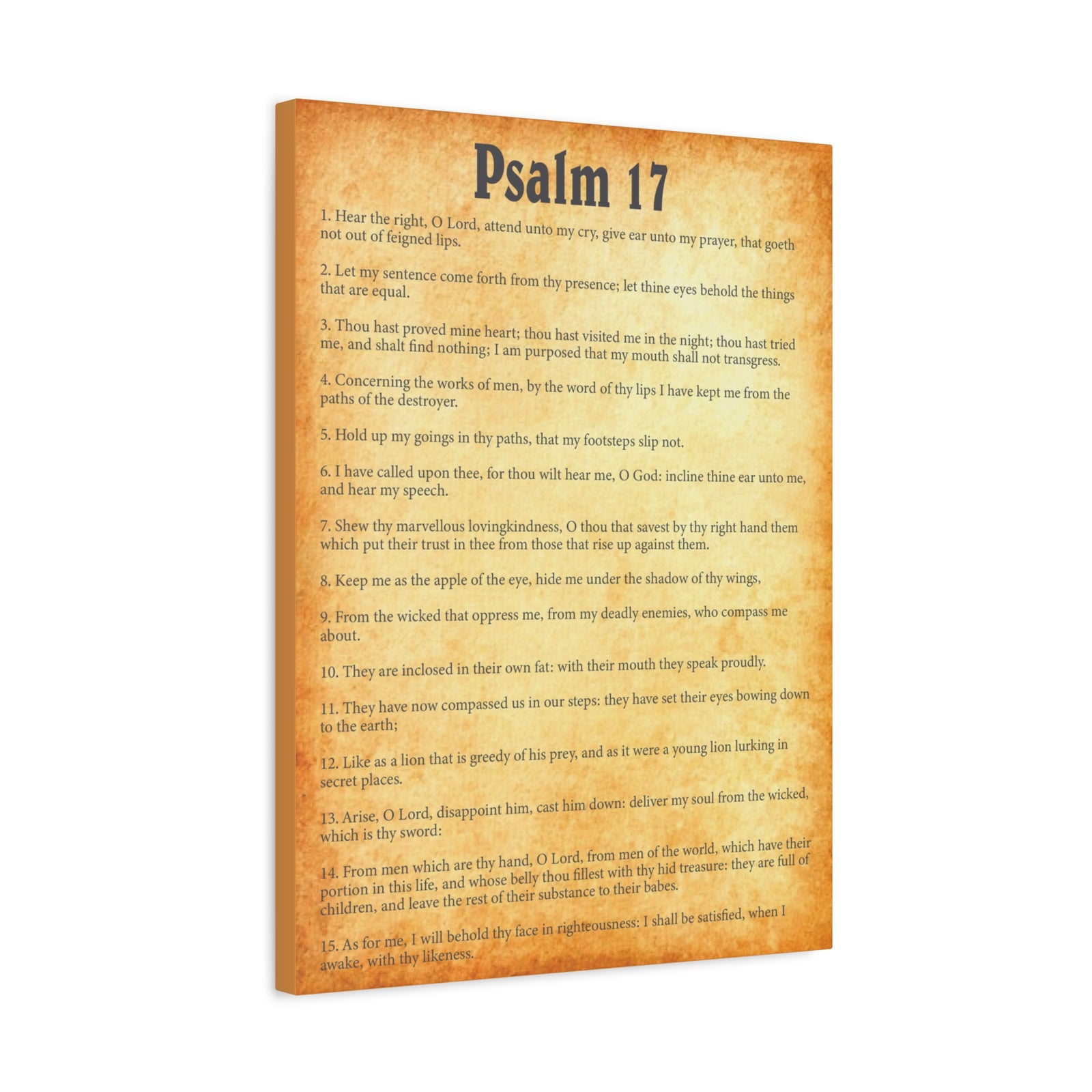 Scripture Walls Psalm 17 Gold Bible Chapter Canvas Christian Wall Art Ready to Hang-Express Your Love Gifts