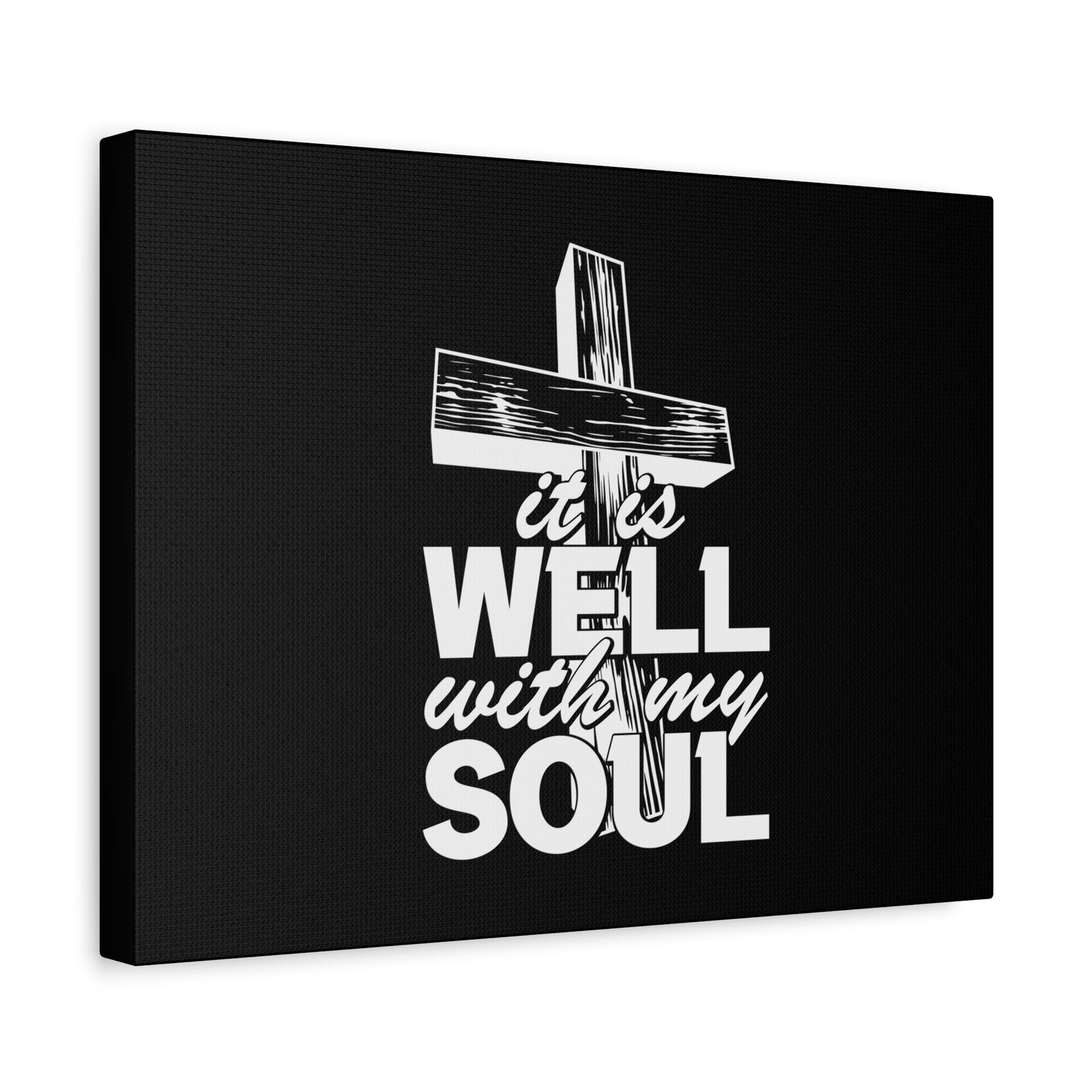 Scripture Canvas Well With My Soul Psalm 42:7 Cross Christian Wall Art Bible Verse Print Ready to Hang-Express Your Love Gifts