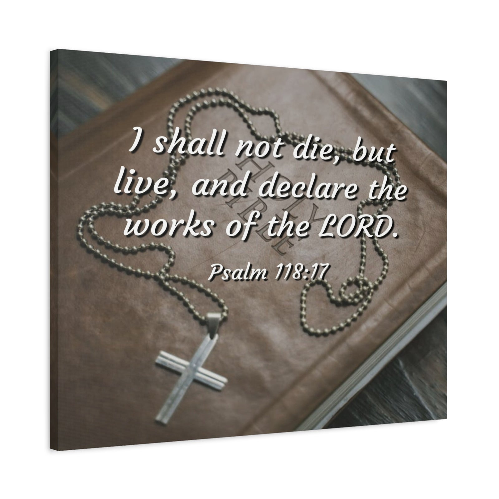 Scripture Canvas Declare The Works Psalm 118:17 Christian Wall Art Bible Verse Print Ready to Hang-Express Your Love Gifts