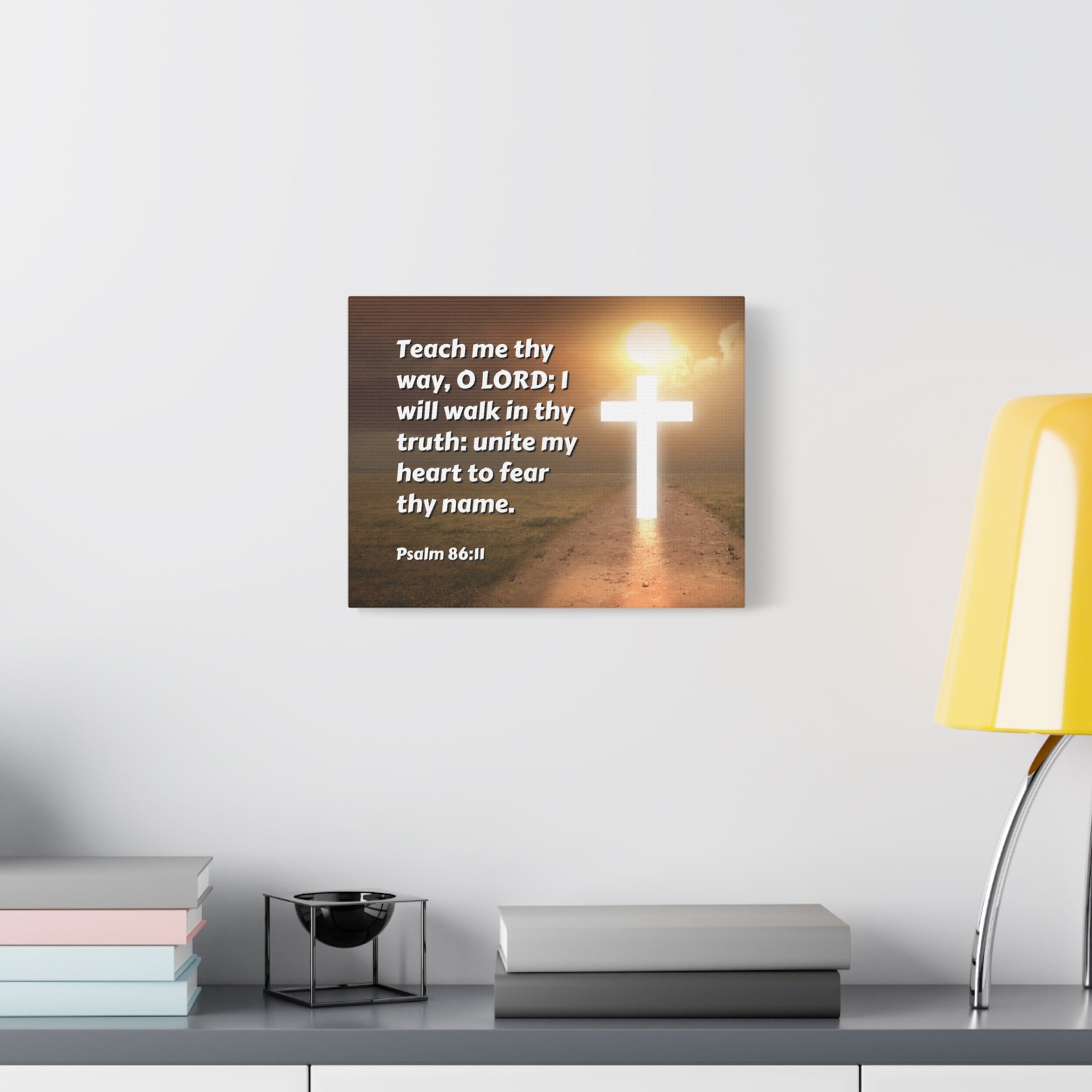 Scripture Canvas Unite My Heart Psalm 86:11 Christian Wall Art Bible Verse Print Ready to Hang-Express Your Love Gifts