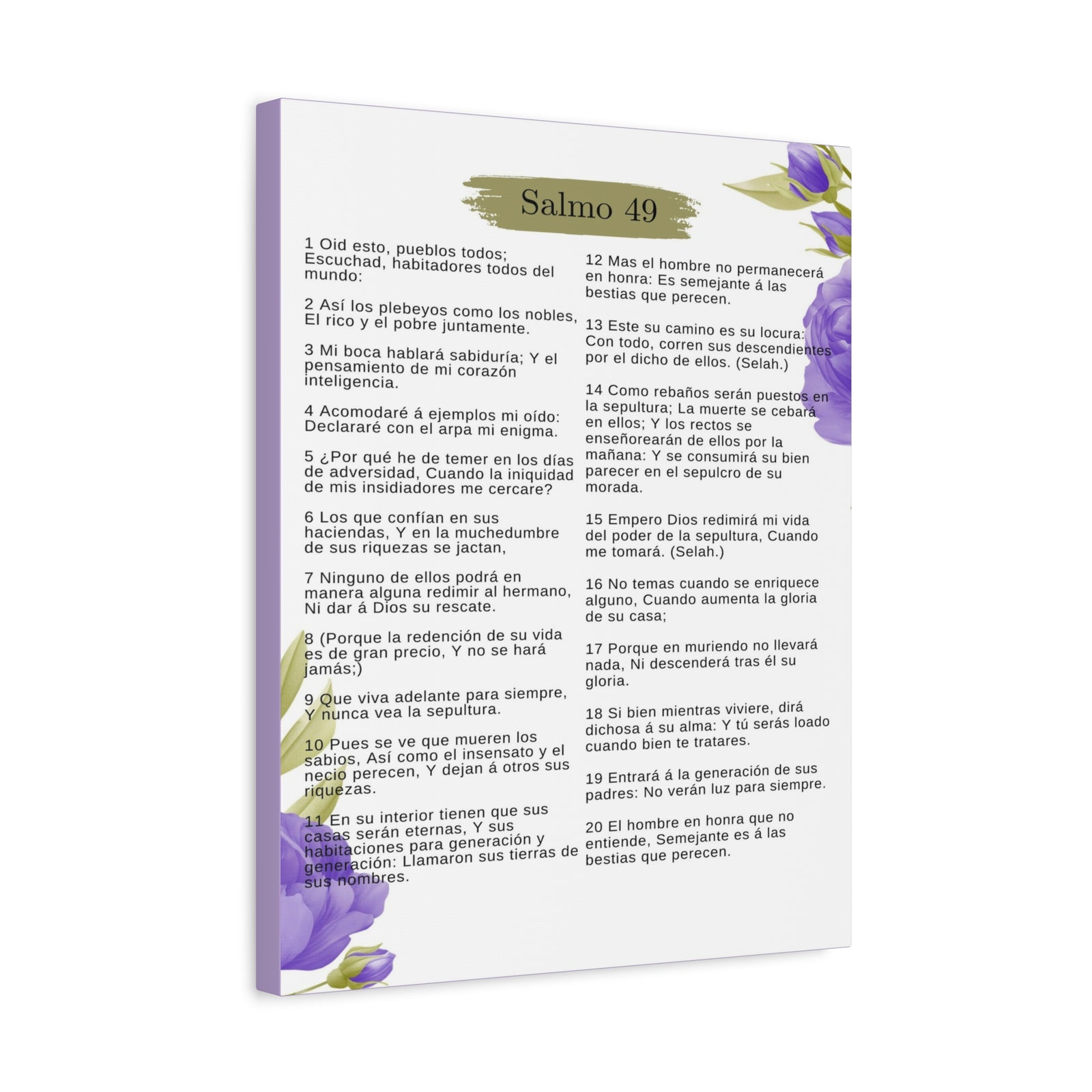 Salmo 49 Impresión De Arte Cristiano en la Pared Lista Para Colgar-Express Your Love Gifts