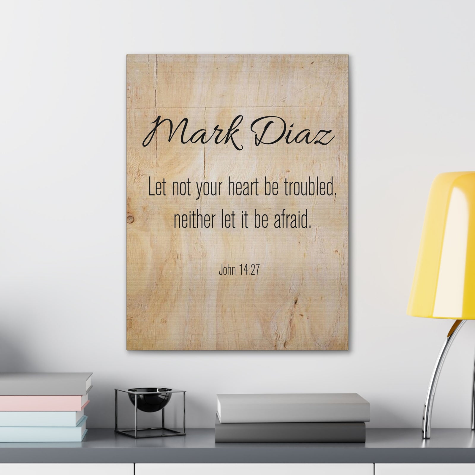 Scripture Walls Personalized No Fear No Trouble John 14:27 Bible Chapter Canvas Christian Wall Art Ready to Hang-Express Your Love Gifts