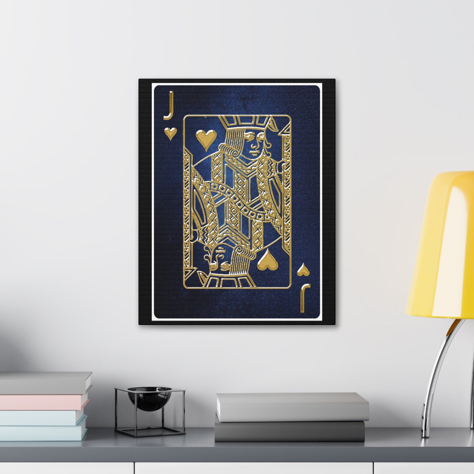 Jack Of Hearts Space Background Playing Card Canvas Wall Art for Home Decor Ready-to-Hang-Express Your Love Gifts